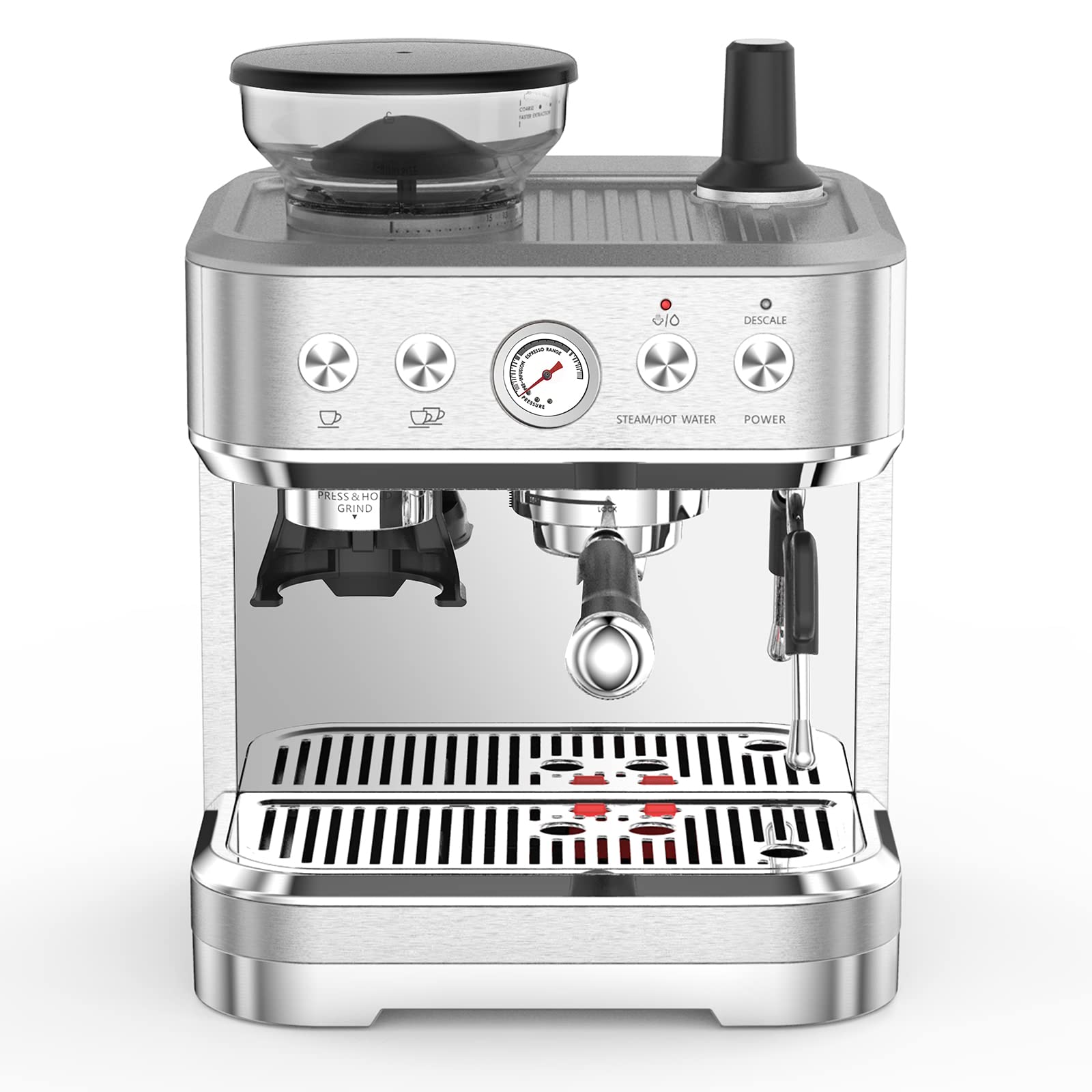 Acekool 15 Bar Espresso Coffee Machine with Milk Steamer & Frother - 77oz Stainless Steel Water Tank - Perfect for Latte, Cappuccino & Macchiato | Compact Espresso Maker for Home & Office Use