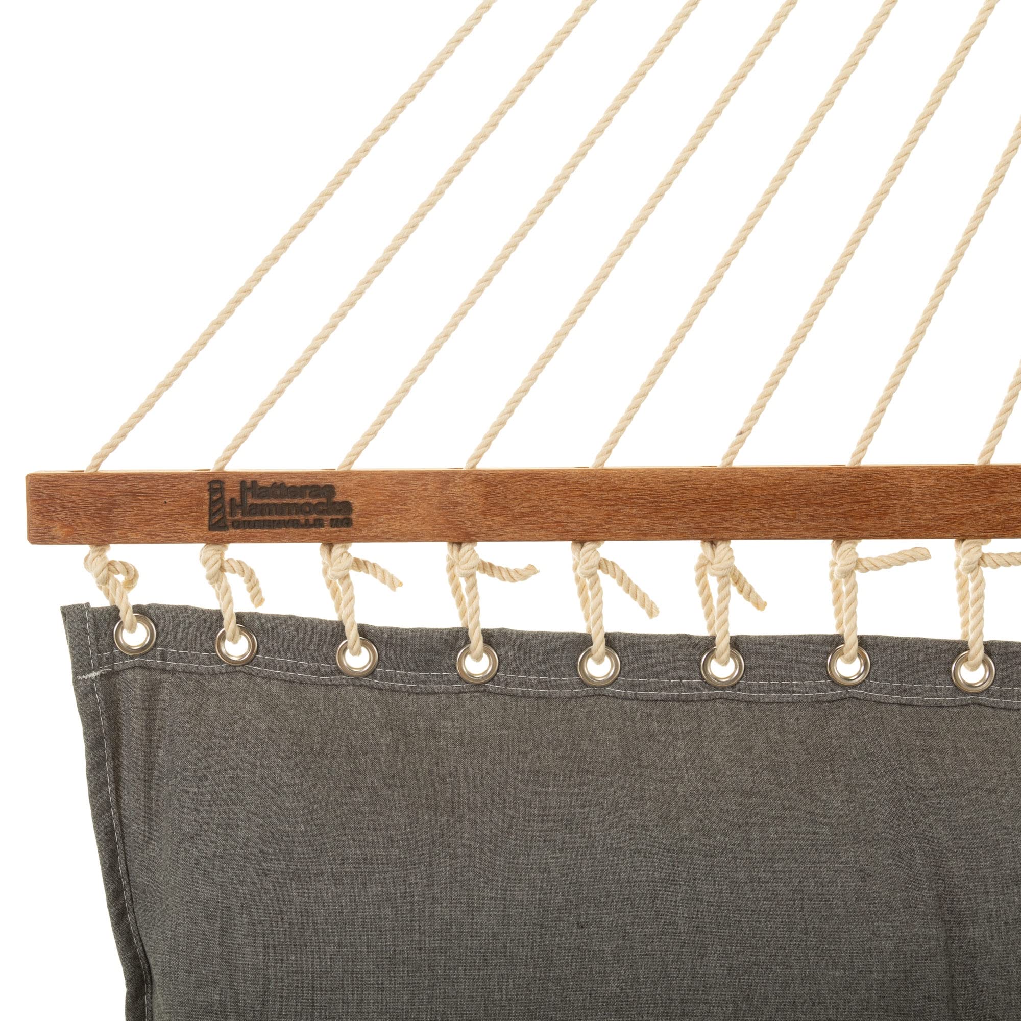 Premium Handcrafted Hatteras Hammocks - 13ft Large Cast Slate Tufted Hammock with Detachable Pillow | 450 LB Weight Capacity | Includes Free Extension Chains & Tree Hooks | Made in USA | Perfect for Backyard, Camping & Beach Relaxation