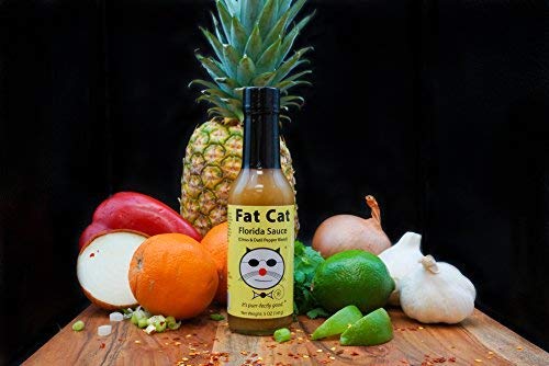 Fat Cat Gourmet Florida Citrus & Datil Pepper Hot Sauce - Sweet Tangy Medium Heat Gluten-Free | Perfect for Seafood, Chicken, Tacos, BBQ & Avocado Toast | Gourmet Hot Sauce for Cooking, Grilling & Everyday Meals