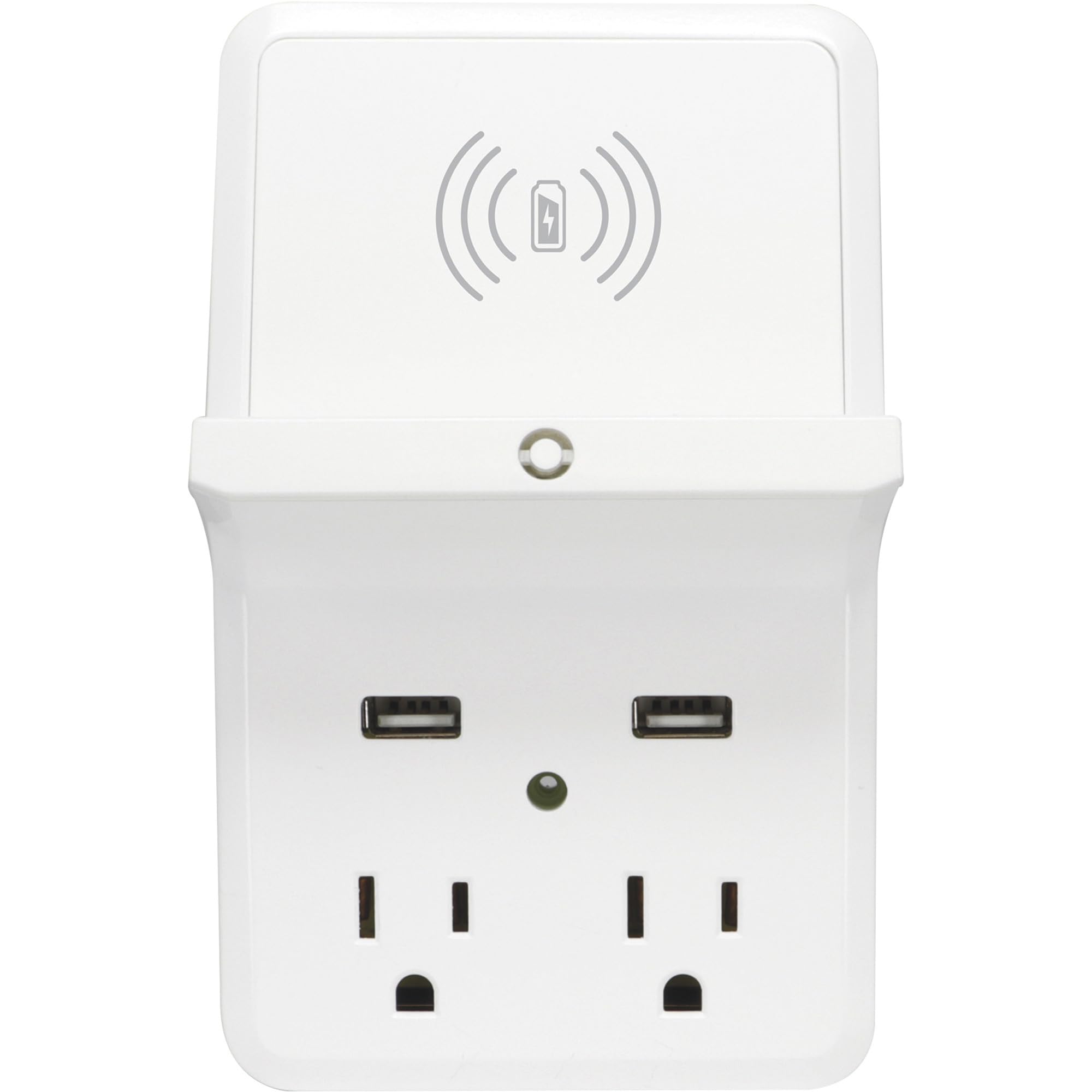 Prime PBUWC01 Wireless Charging Dock Wall Tap - 2 AC Outlets & Dual USB Ports - Fast Charging Station for Home, Office, Travel - Compatible with iPhone, Samsung, AirPods & More