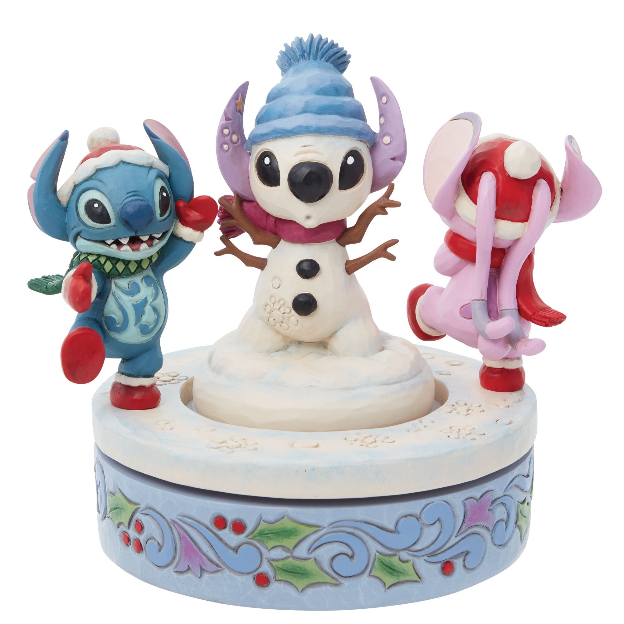 Stitch & Angel Building a Snowman Plush Toy - Disney Lilo & Stitch Collectible Doll for Kids & Fans - Perfect for Christmas Gifts, Birthday Presents & Disney Themed Decor
