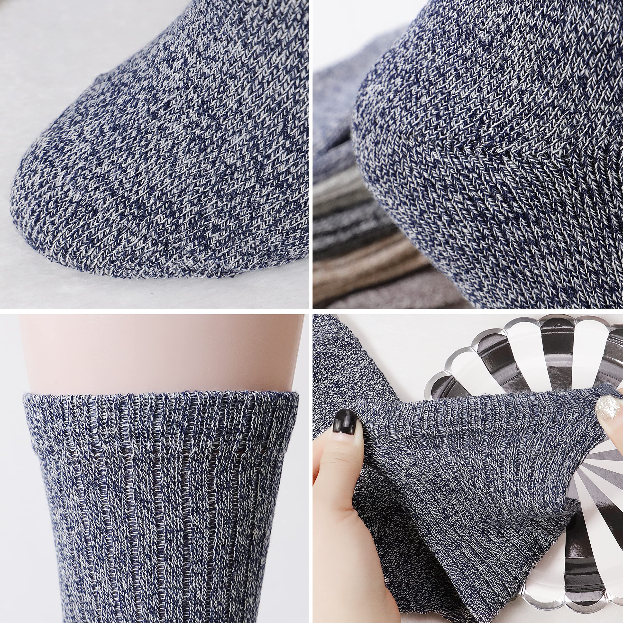 Bienvenu 5 Pairs Women's Mid-Calf Socks - Slouch Boot Socks, Cute Crew Cotton Scrunch Socks for Casual Wear & Winter Outfits