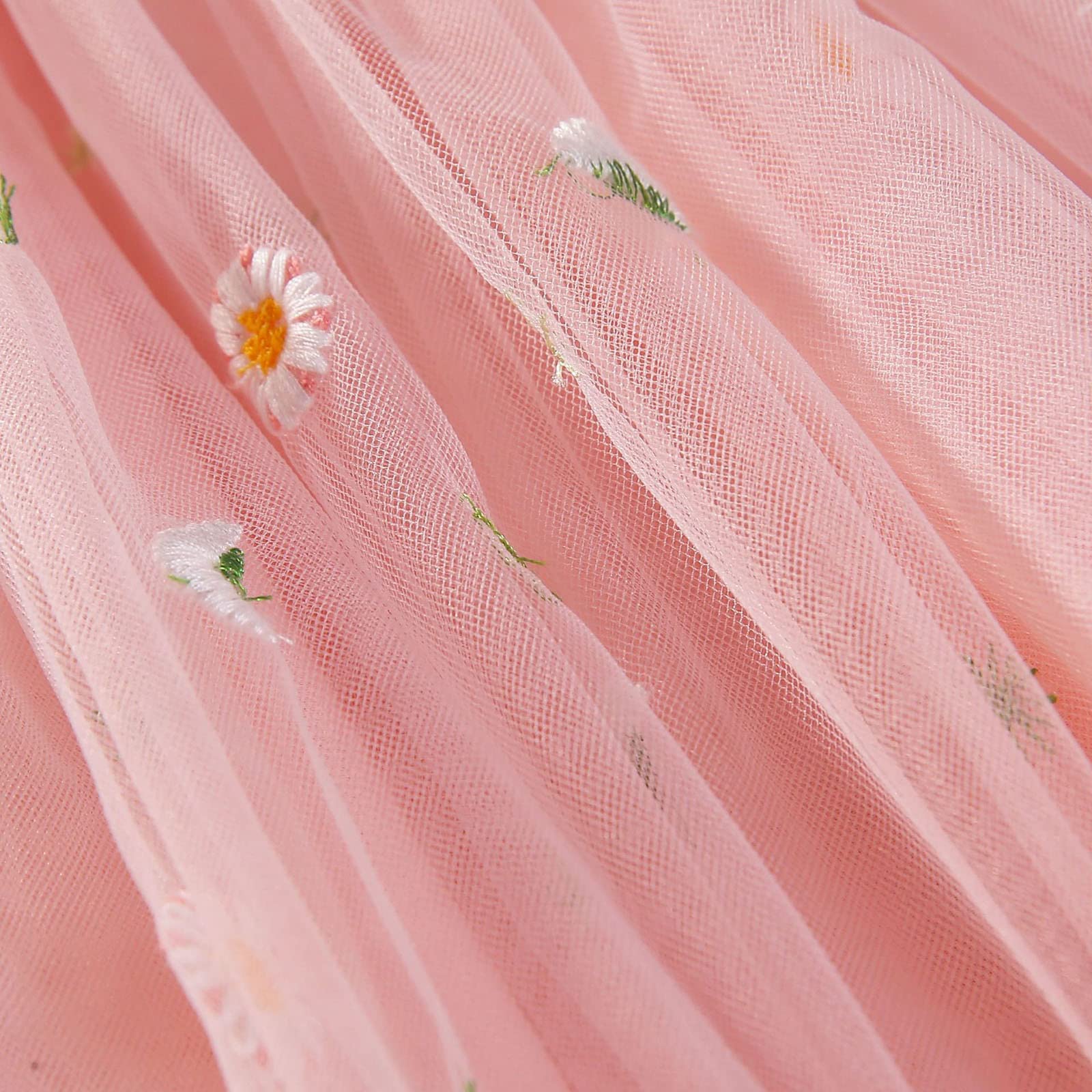 Floral Baby Girl Dress - Princess Tutu Party Dress for Toddlers 1-6 Years | Sleeveless Layered Tulle Summer Beach Dress | Perfect for Birthday, Photo Shoots & Outdoor Play (Pink, 18-24 Months)