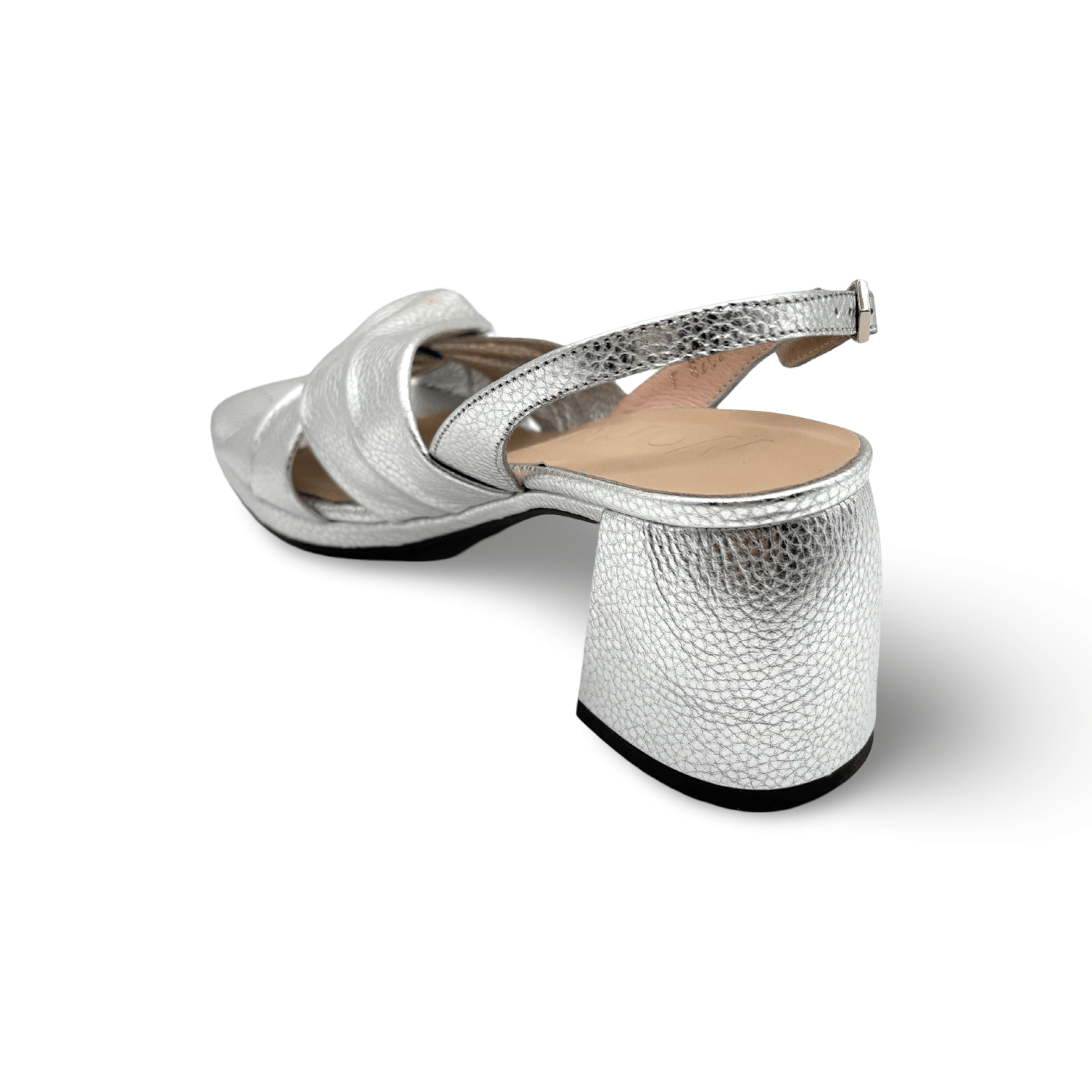 F8202 Women's Twist Silver Metallic Sandals - Comfortable Summer Beach Wedding Party Shoes for Outdoor Occasions