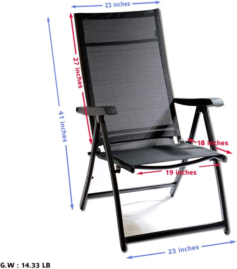 Heavy Duty Adjustable Reclining Folding Chair - Steel Frame Outdoor Indoor Camping Chair for Garden, Pool, Deck, Backyard (Set of 12) - Perfect for Relaxing, Sunbathing, and Outdoor Gatherings