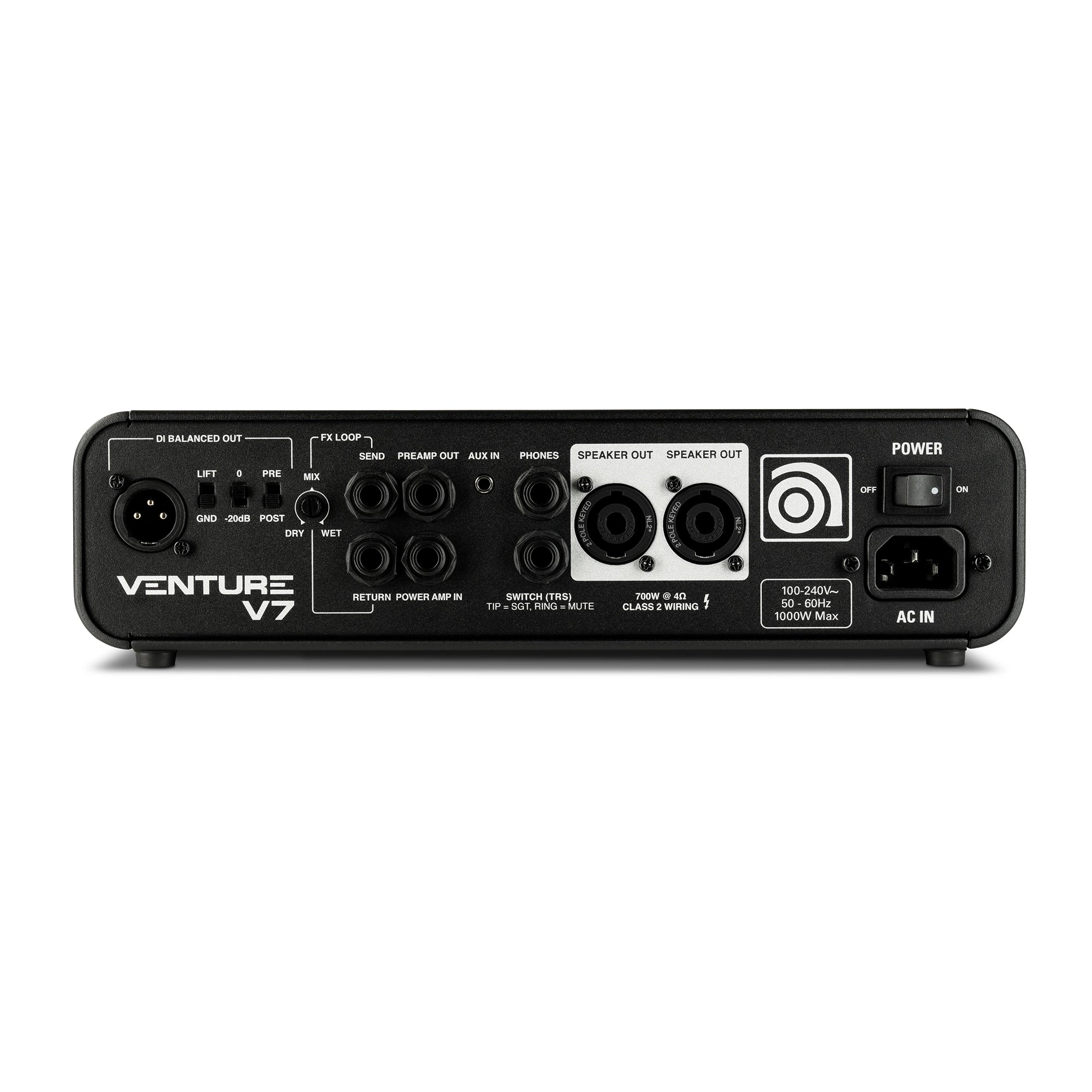 Ampeg Venture V7 700 Watt Bass Amplifier Head - Professional Bass Guitar Amp for Live Performances & Studio Recording