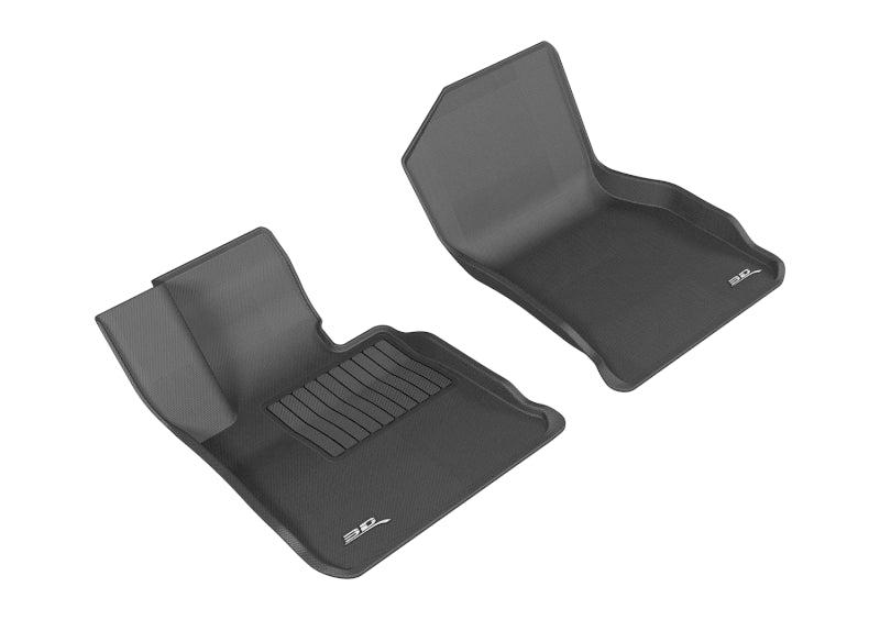 3D MAXpider Custom Fit All-Weather Floor Mats for 2014-2020 BMW 4 Series F32/F33/F36 - Kagu 1st Row Black Car Mats | Perfect for Daily Commute, Road Trips & Winter Protection