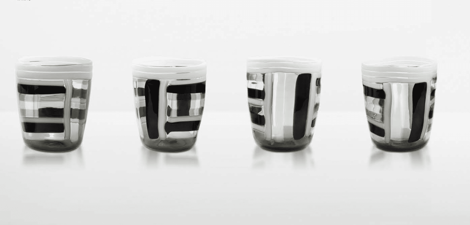 Stylish Black and White Striped Drinking Glasses Set of 6 - Perfect for Cocktail Parties, Home Bar Decor, and Modern Kitchen Essentials