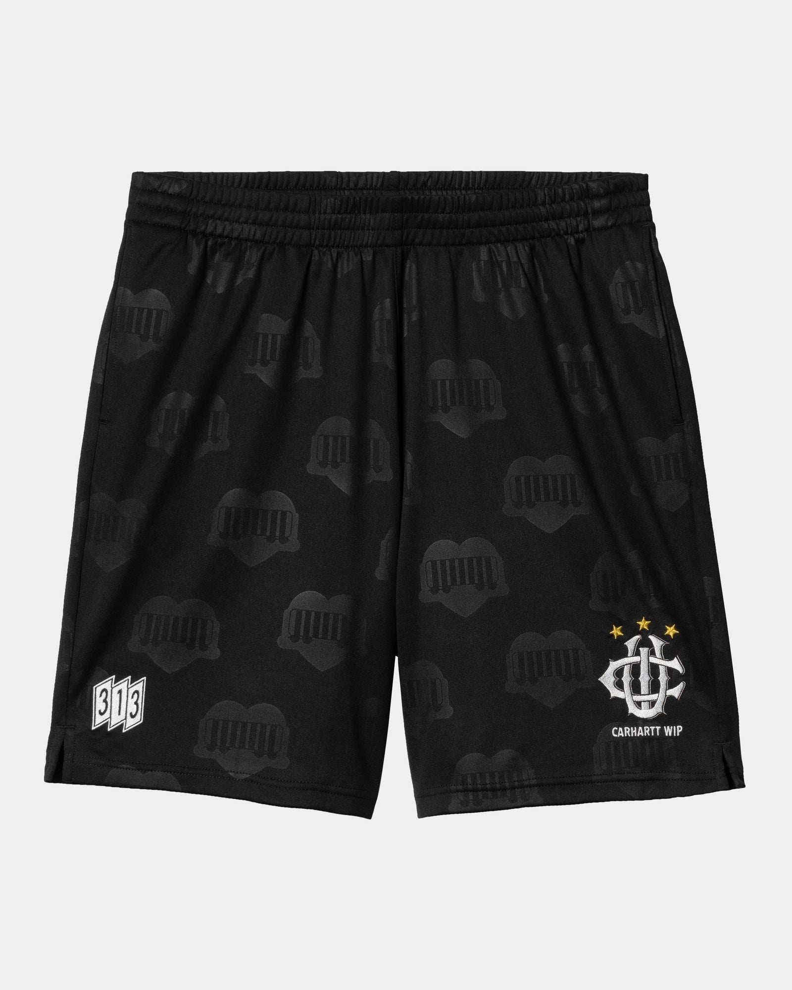 Hartt's Football Shorts for Men - Black Heart Train Jacquard Athletic Shorts | Perfect for Training, Running & Casual Wear