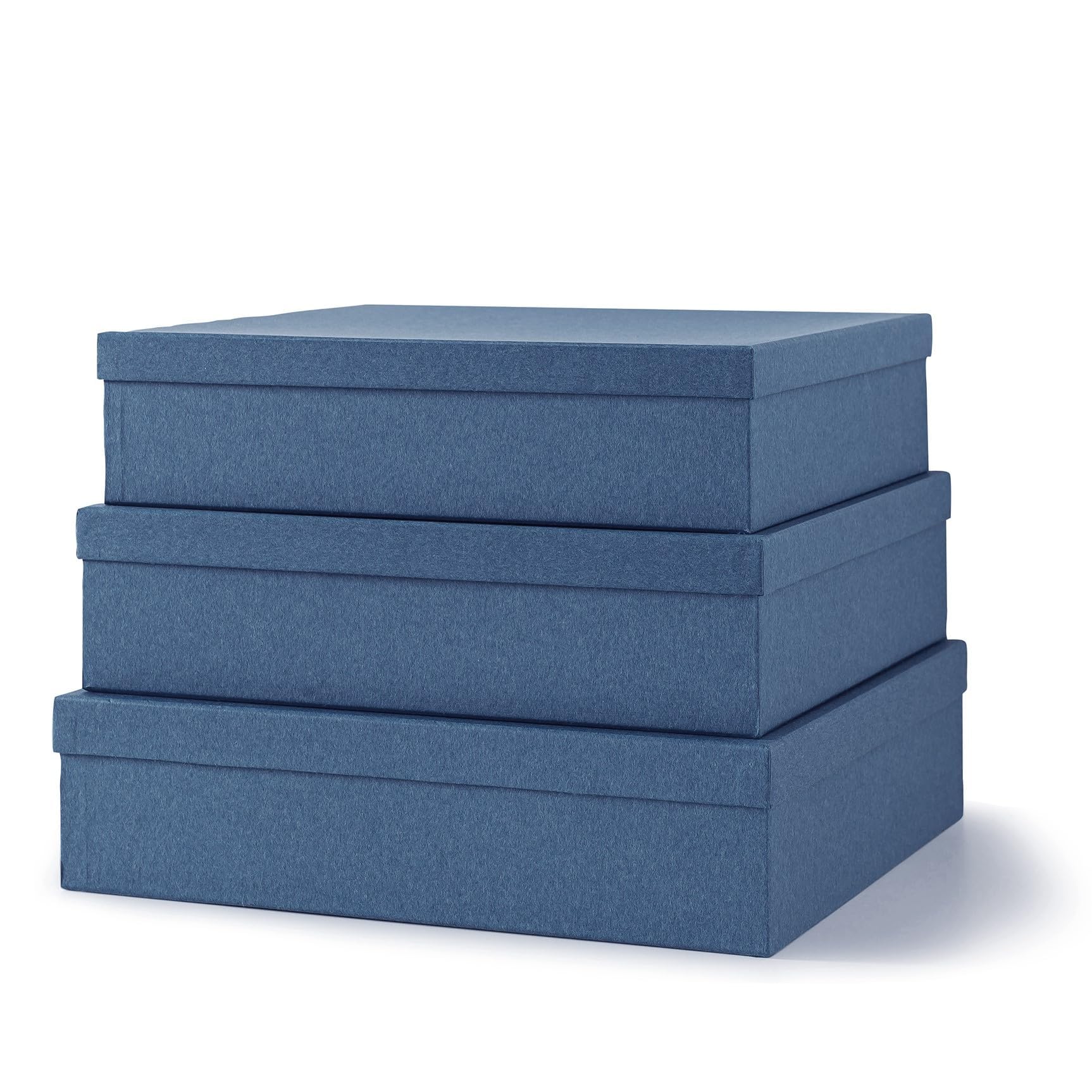 Decorative Storage Boxes with Lids - Navy Blue for Home & Office Organizing