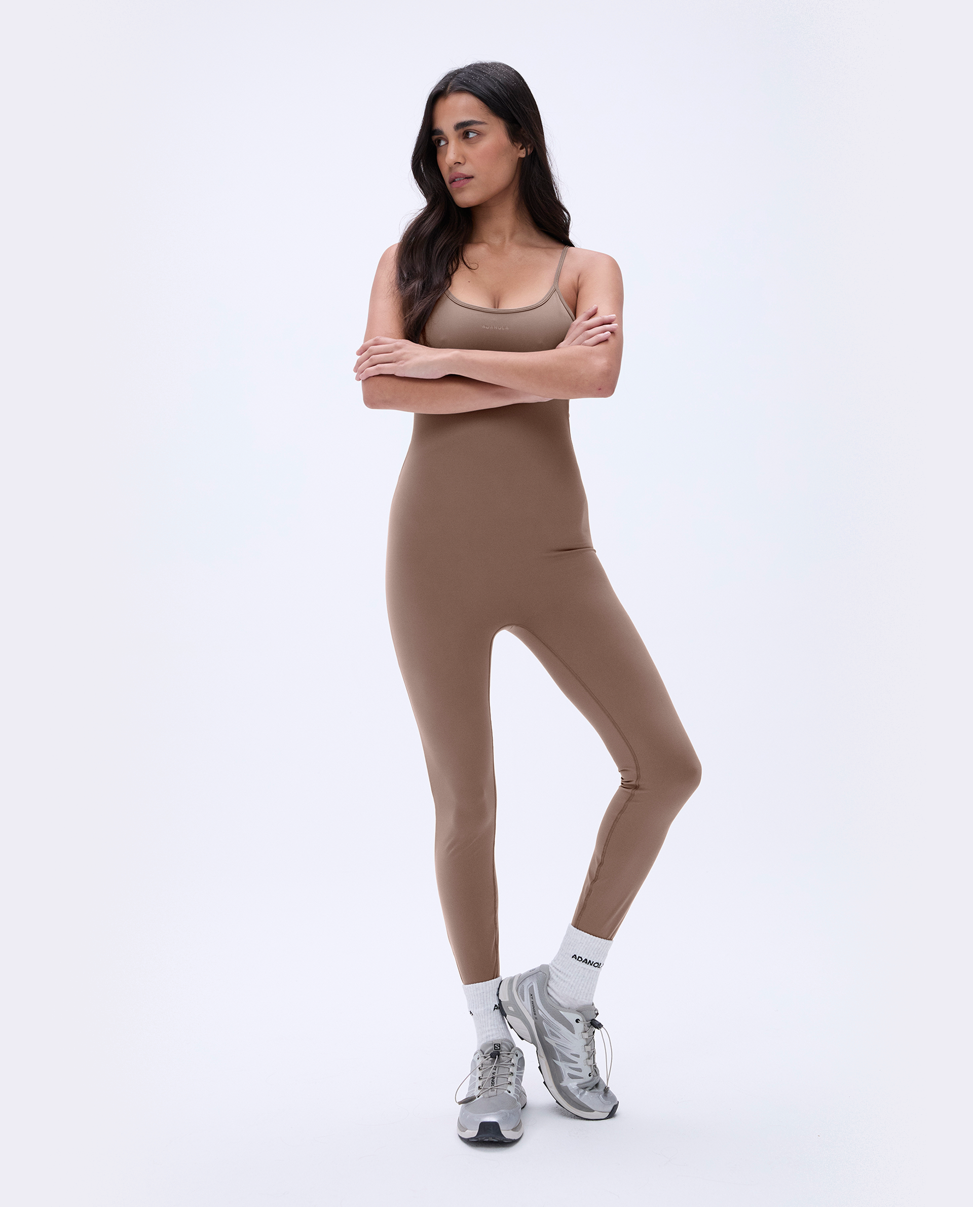 Ultimate Low Cross Back Unitard for Dance & Gymnastics - Comfortable Pebble Brown Leotard for Women - Perfect for Ballet, Yoga & Performance Wear
