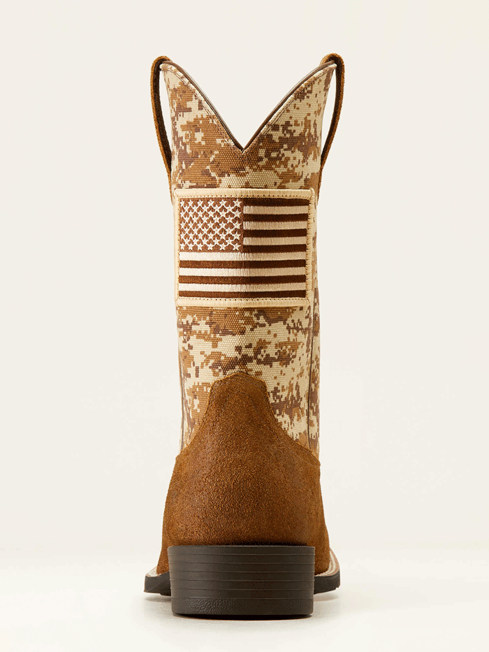 Ariat Men's Sport Patriot Western Boot - Antique Mocha Suede Camo for Cowboy, Rodeo & Outdoor Activities | Durable Work & Riding Boots for Ranch, Horseback & Country Lifestyle