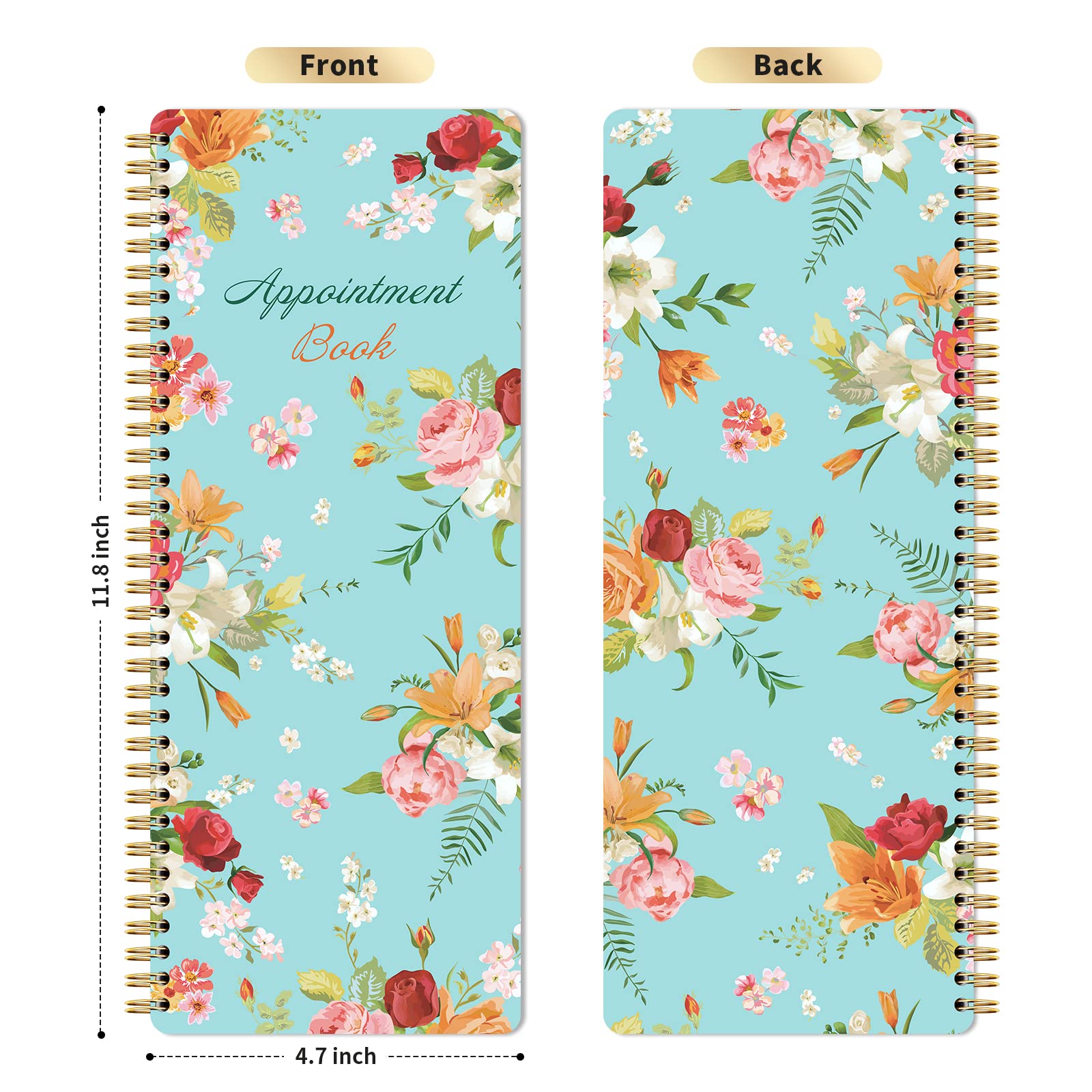 2025 Salon Appointment Book Undated - Daily & Hourly Planner with 15 Minute Intervals, Professional Schedule Organizer for College, Office, Home - Green | Perfect for Stylists, Receptionists & Personal Time Management