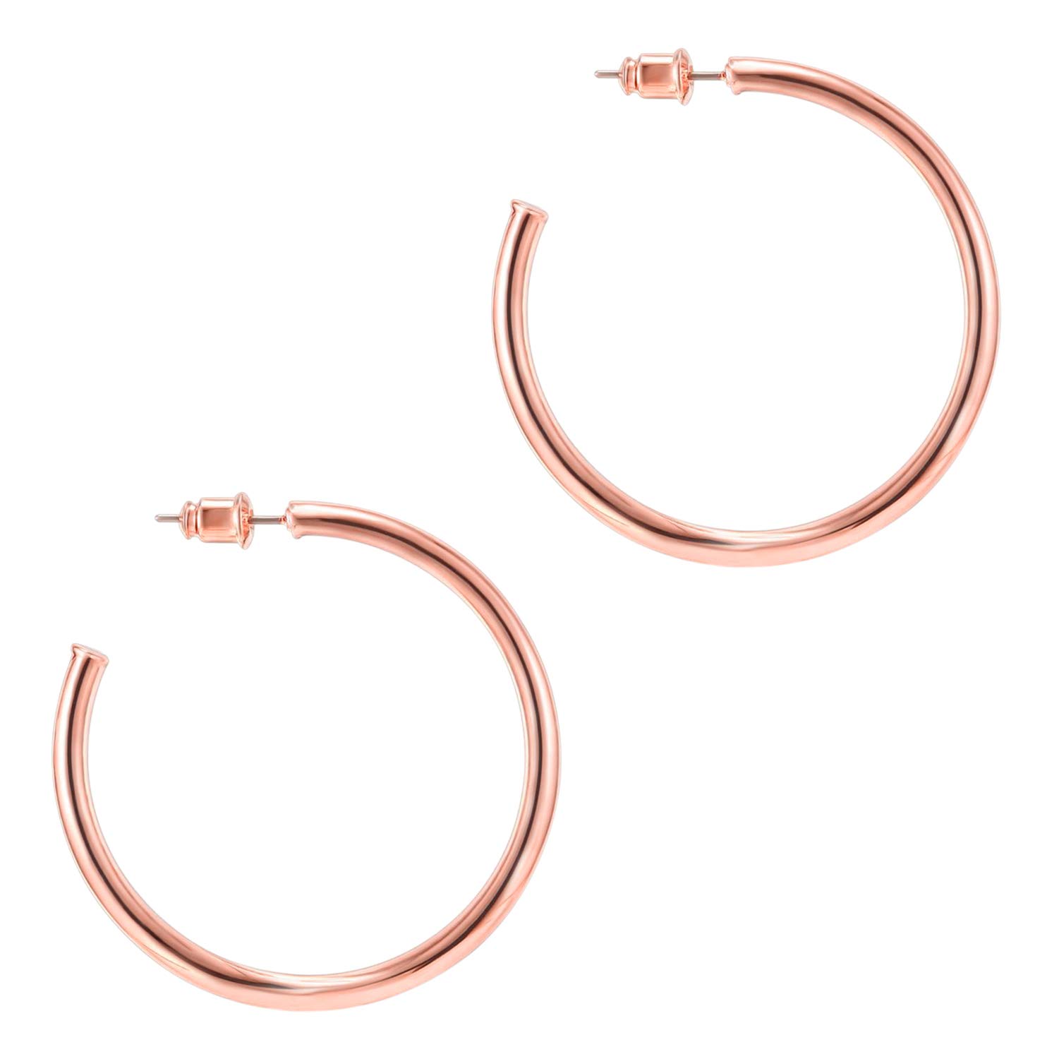 PAVOI 14K Gold Plated Hoop Earrings for Women - 2mm Thin Lightweight Infinity Loop Earrings Set - Perfect for Everyday Wear, Work, Parties & Gifts