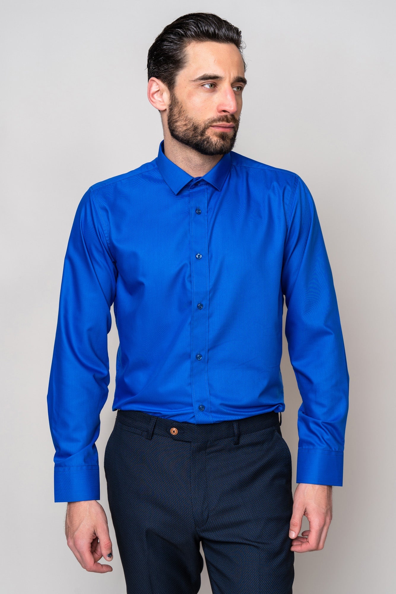 CARTER Royal Long Sleeve Shirt for Men - Premium Cotton Dress Shirt with Button Down Collar - Formal & Business Attire - Perfect for Office, Weddings and Special Occasions