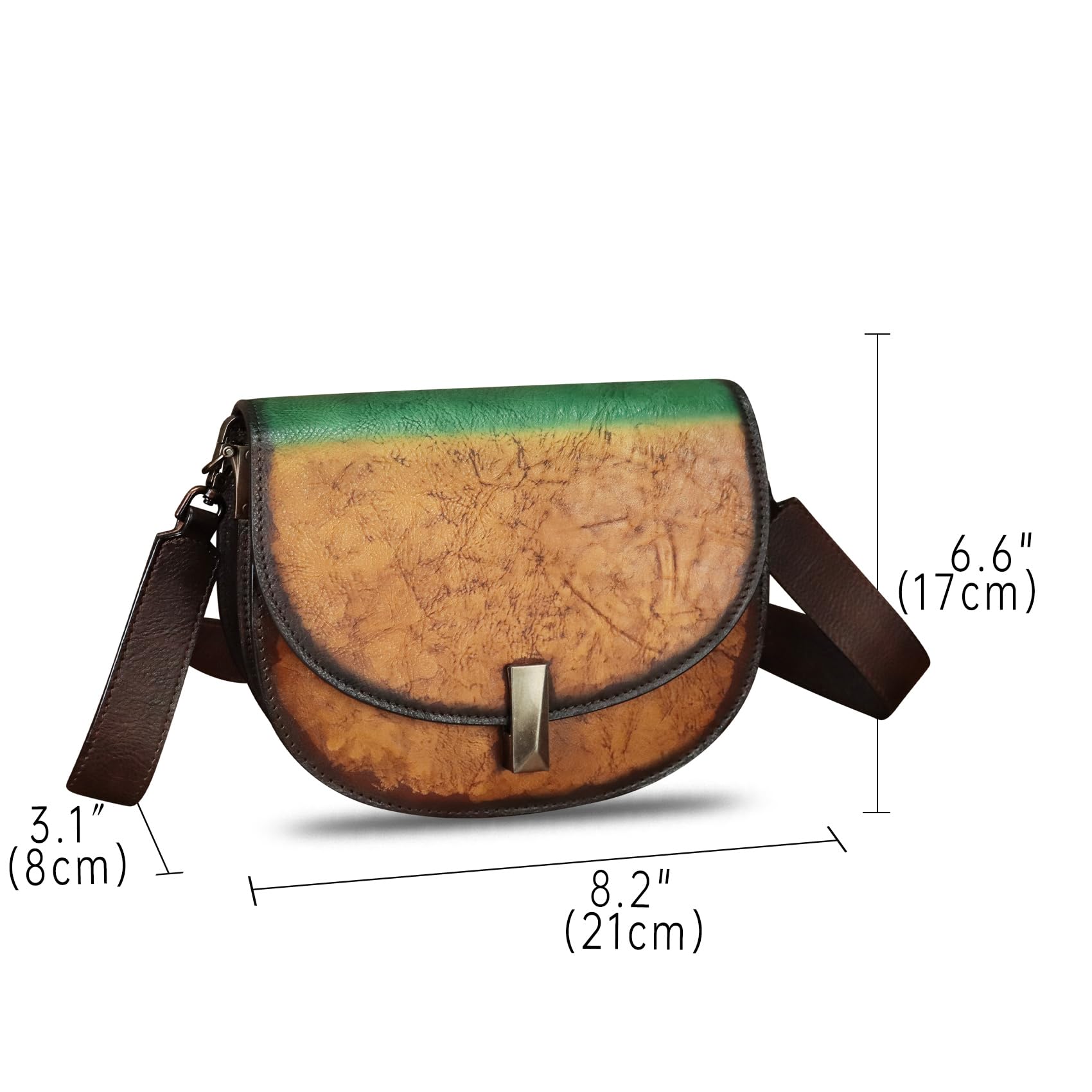 Genuine Leather Crossbody Bag for Women - Vintage Retro Leather Pouch Handbag Purse Ladies Satchel | Perfect for Everyday Use, Travel & Date Night