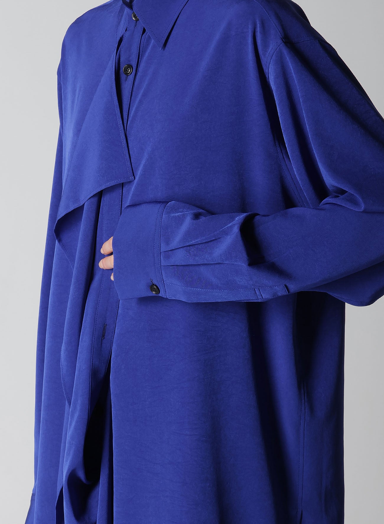 Elegant Crepe de Chine Blouse with Placket - Women's Fashion Top for Work, Office & Casual Wear