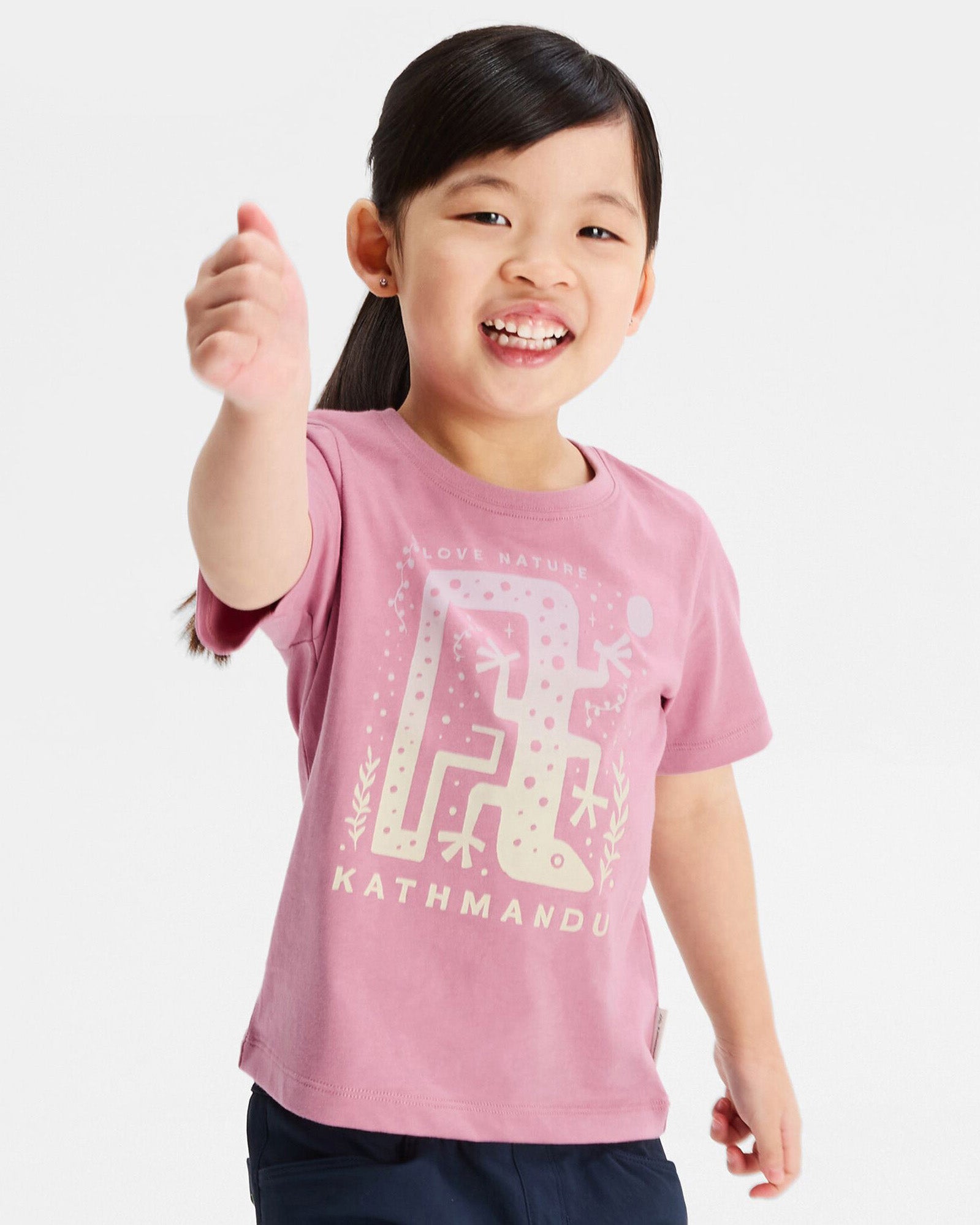 Organic Cotton Kids' Geo Skink T-Shirt in Orchid - Soft & Comfortable Playwear for Boys & Girls - Perfect for School, Playdates & Outdoor Activities