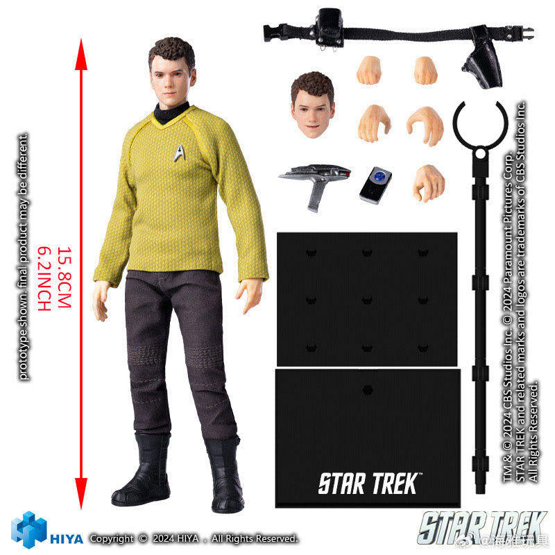 HIYA 16CM 1/12 Scale Star Trek 2009 Chekov Action Figure - Highly Detailed Collectible Toy for Display & Role Play | Perfect for Fans, Model Enthusiasts & Sci-Fi Decor