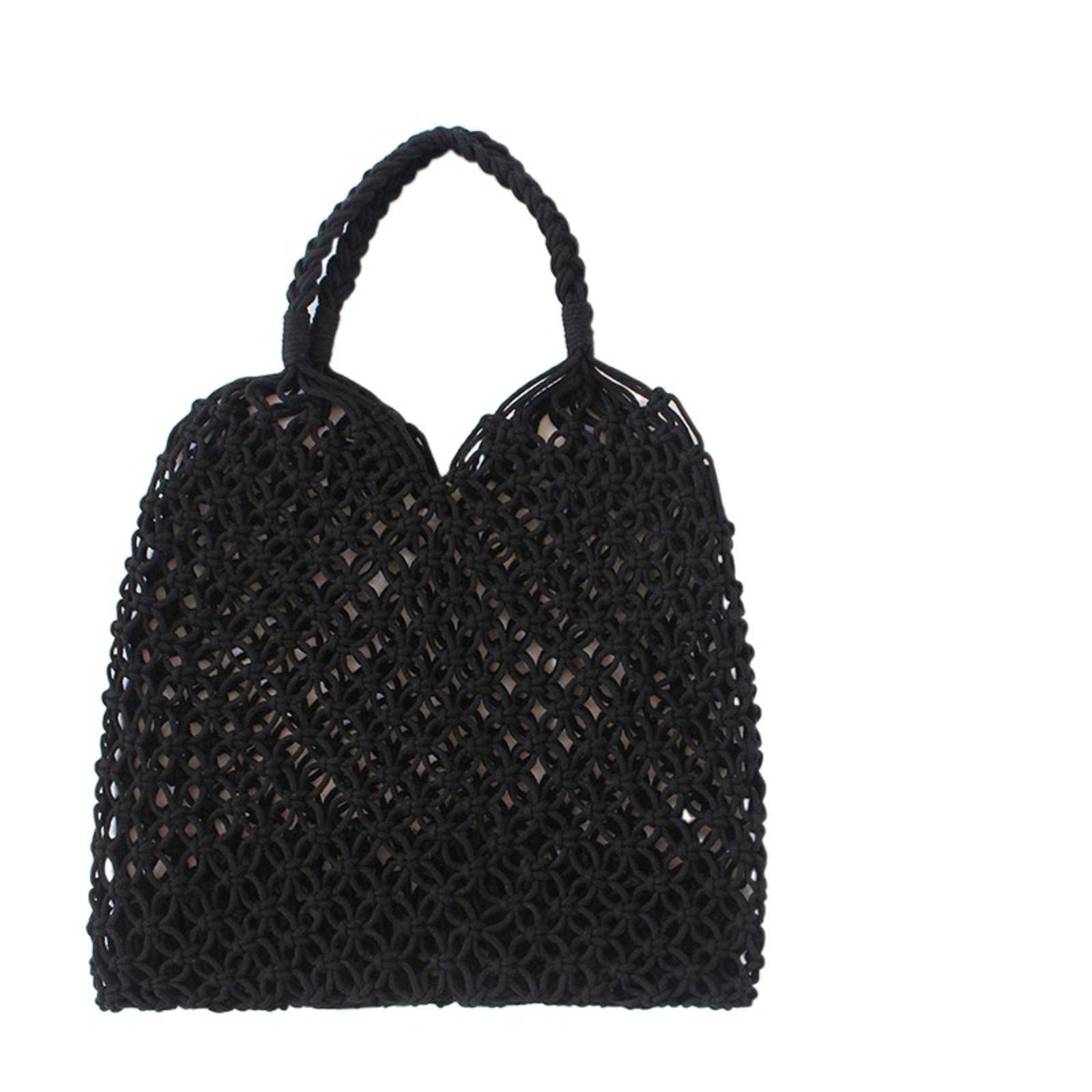 KBREE Straw Woven Shoulder Bag for Women - Fashionable Beach Tote with Fishnet Design, Perfect for Summer Outings, Vacations and Boho Style Accessories