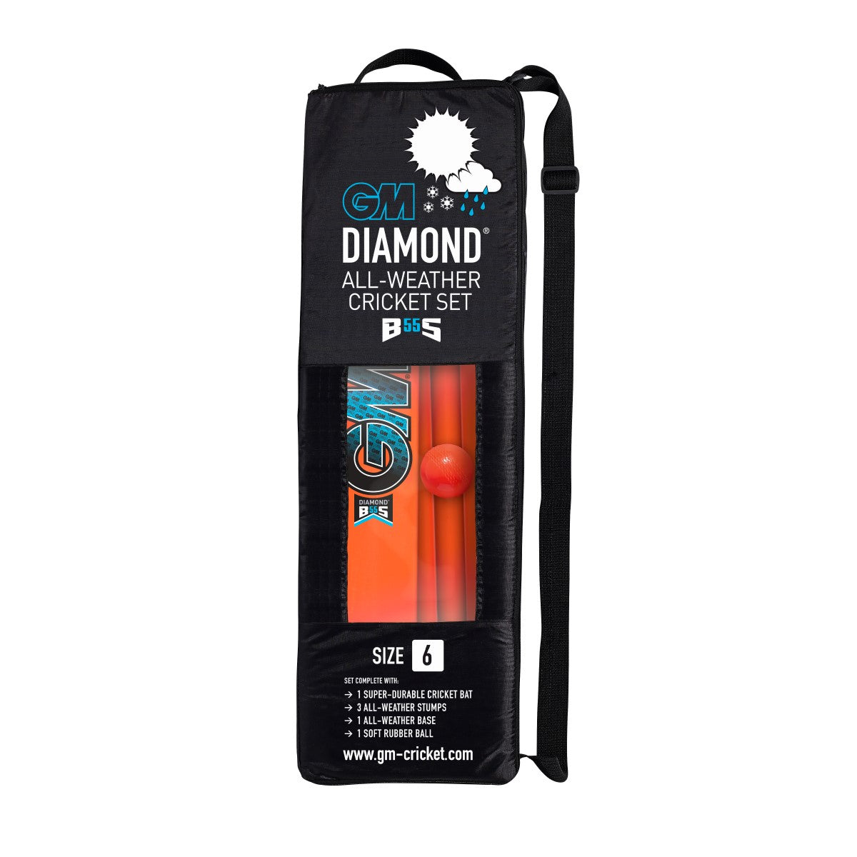 Gunn & Moore Diamond All Weather Cricket Set 2024 – Premium Cricket Gear for Outdoor & Indoor Play – Perfect for Matches, Training, and Backyard Games