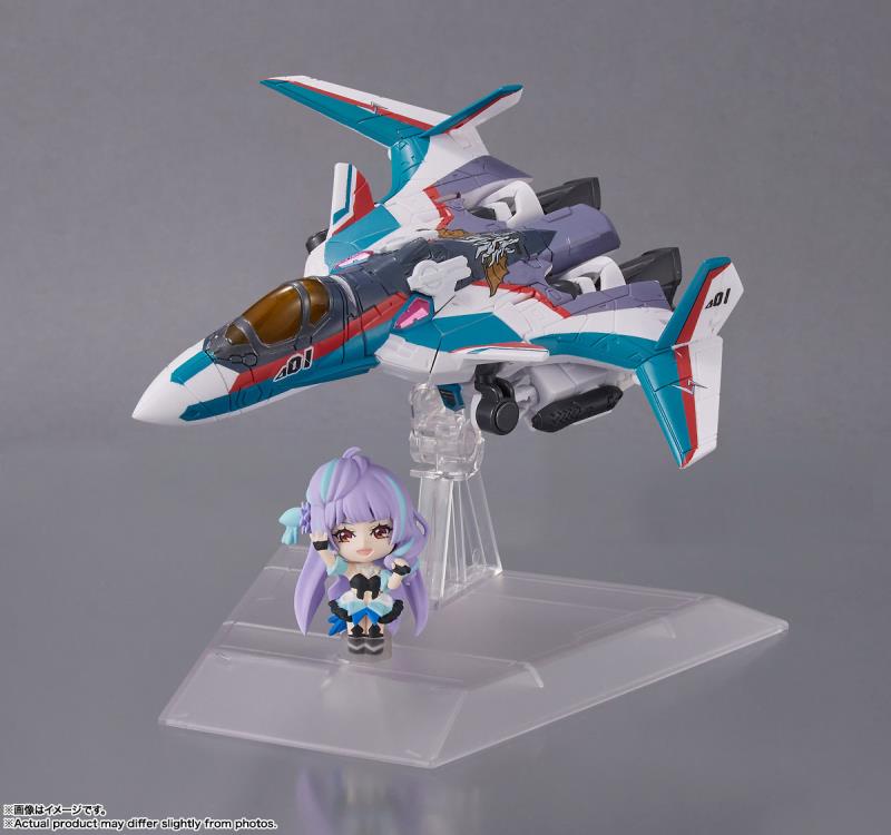 Bandai Tiny Session Macross Frontier VF-31S Siegfried (Arad Custom) & Mikumo Guynemer Action Figure Set - Anime Collectible for Display & Play - Perfect for Fans & Model Enthusiasts