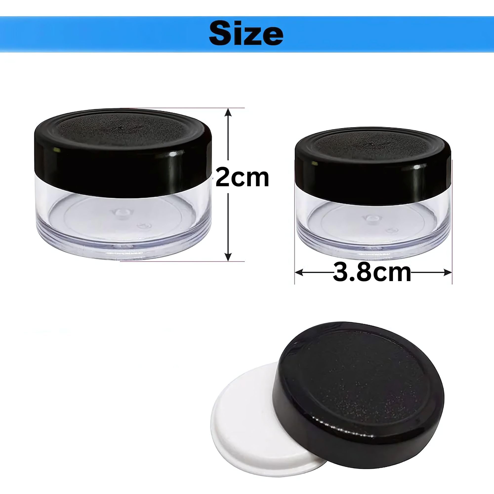 Hian Crystal Clear Cosmetic & Bath Storage Jars - 15g Leakproof Travel Containers for Makeup, Creams, Lip Balms, Bath Salts - Perfect for Home Organization & DIY Beauty Products (Set of 6)