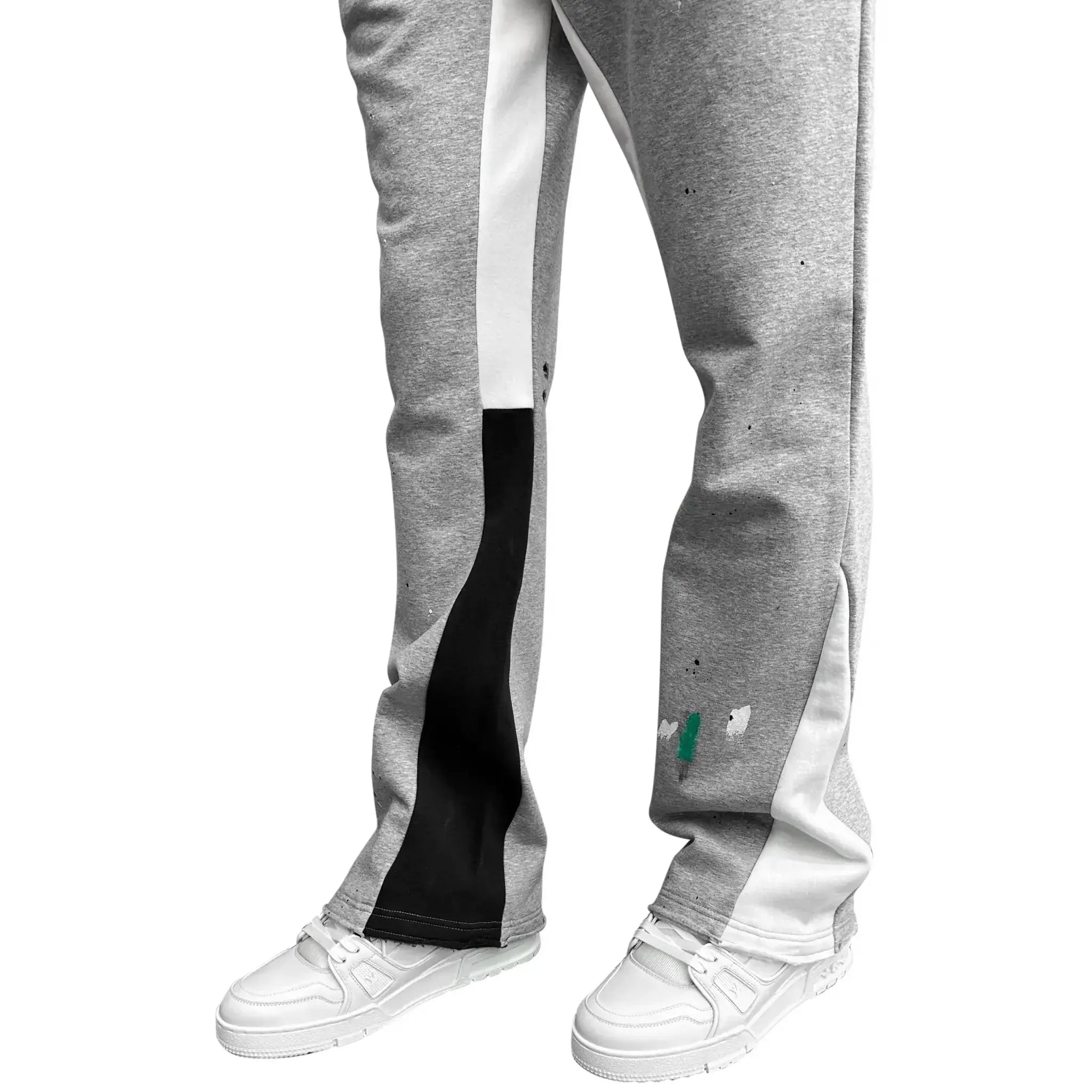 SIARR Women's Flared Joggers - Soft High Waisted Yoga Pants with Pockets, Grey Paint Color for Running, Lounge & Workout - Comfortable Athletic Casual Pants