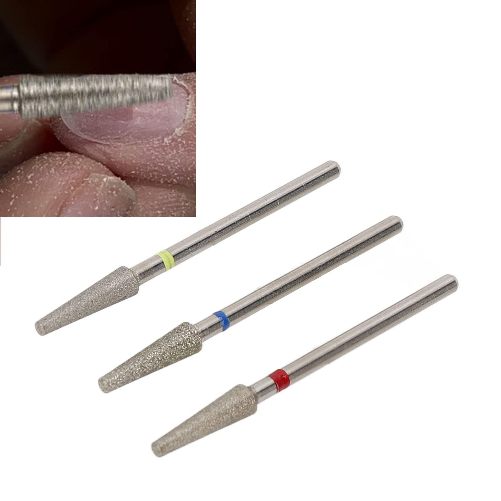 3 Pcs Professional Nail Drill Bits Set - Russian Front Replaceable Grinding Heads for Nail Polishing, Cuticle Care & Manicure | Perfect for Salon, Home Nail Art & DIY Pedicure