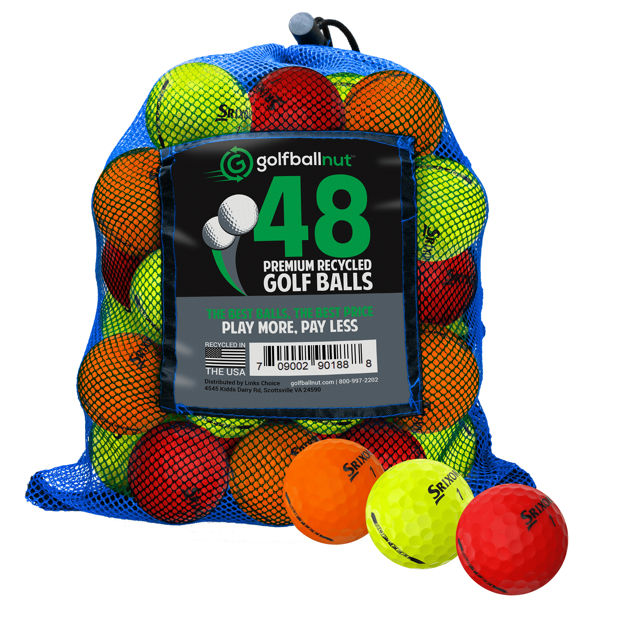 Premium Used Srixon Golf Balls - Bulk Pack in Durable Mesh Bags | Perfect for Practice, Driving Range & Casual Play