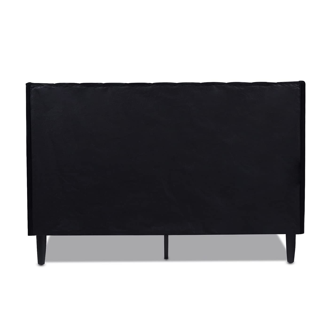 Sandy Wilson Home Marlowe Vertical Tufted Headboard Platform Bed Frame Set - Queen Size Upholstered Bed with Wooden Slats for Bedroom, Guest Room & Master Suite