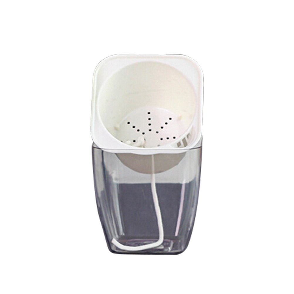 Stylish Hemoton Double Deck Planter - Transparent Indoor Garden Planter with Self-Watering System, Square Flower Pots for Home Decor (G103) - Perfect for Windowsills, Balconies & Office Spaces