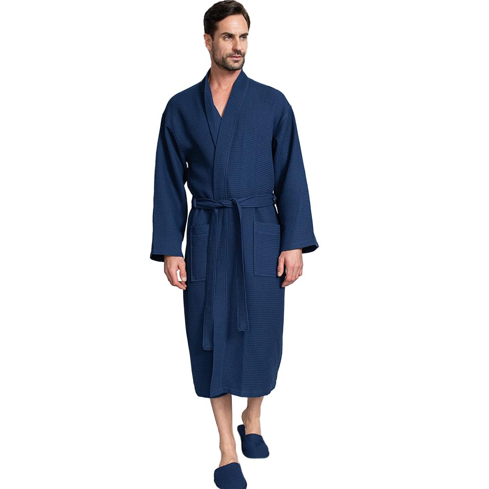Premium Men's Cotton Waffle Bathrobe - Ultra Soft SPA Luxury Robe for Men | Perfect for Home Relaxation, Spa Days & Hotel Lounging