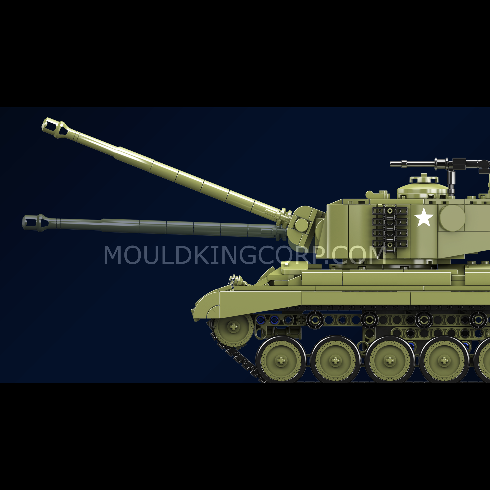Mould King 20035 M26 Heavy Tank Building Blocks Set - 1,054 Pieces Military Model Kit for Adults & Teens | Perfect for Collectors, DIY Projects & War History Enthusiasts
