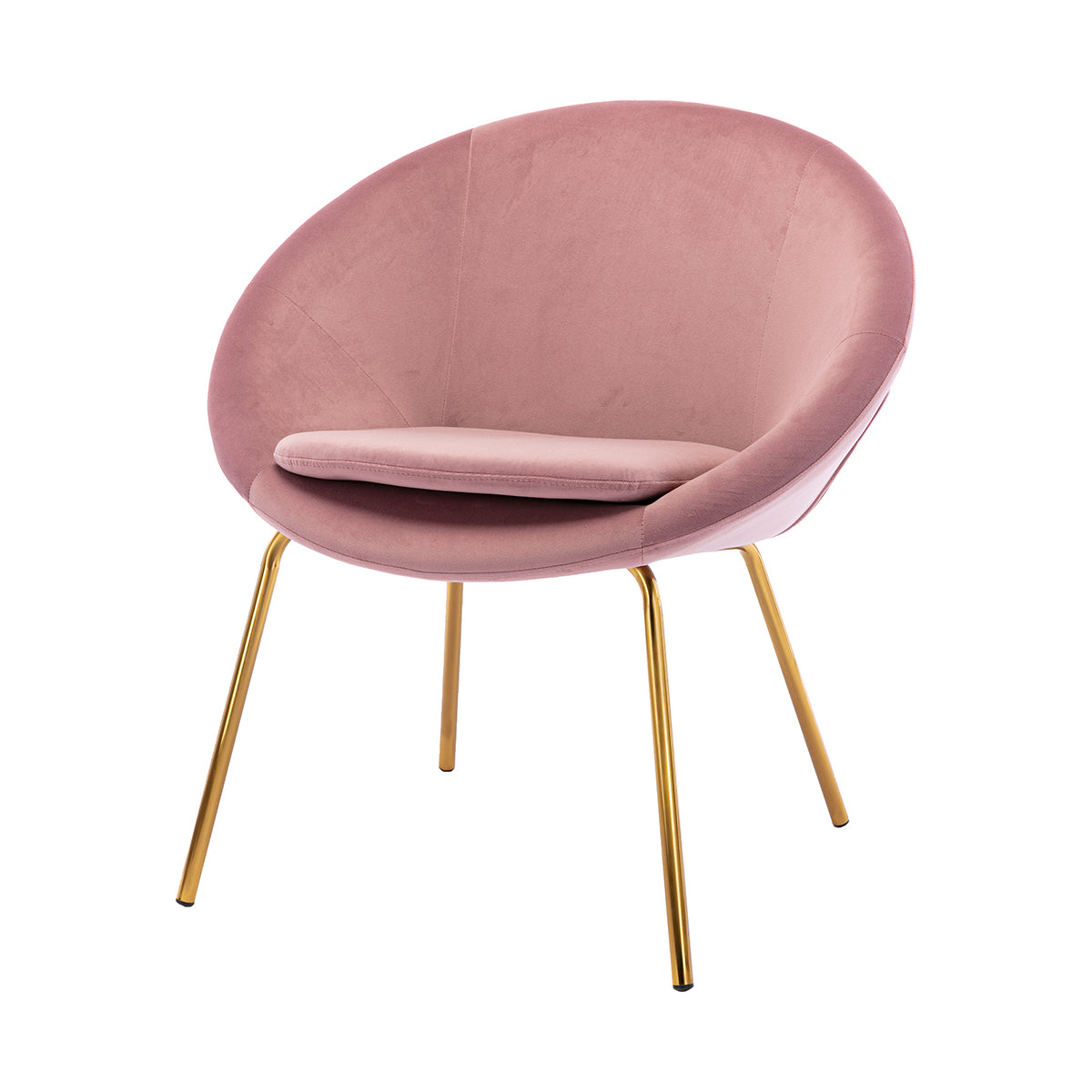 Luxury Halo Velvet Lounge Chair - Modern Velvet Upholstered Accent Chair for Living Room, Bedroom & Office - Soft & Comfortable Reading Chair with Sturdy Metal Legs - Perfect for Relaxing, Reading & Decor