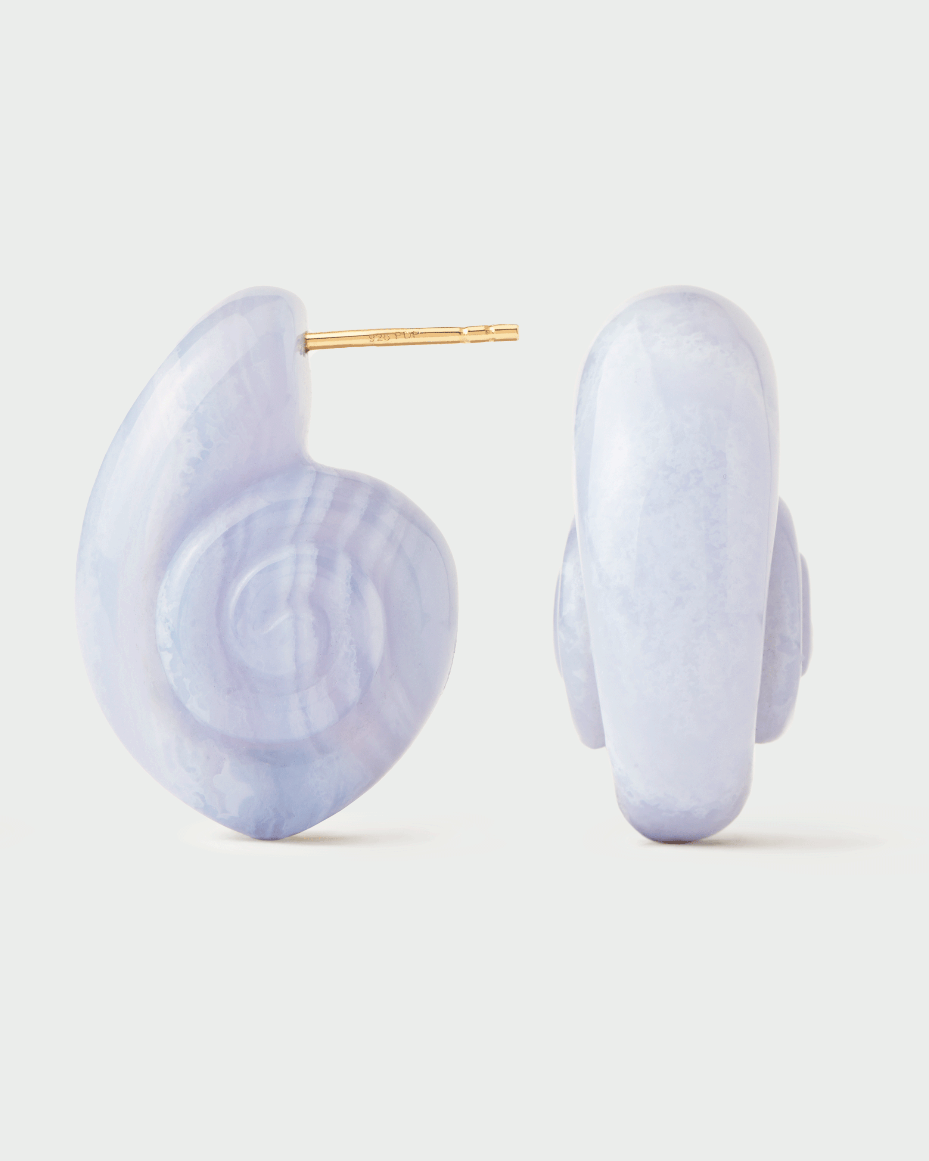 GRID 4 Blue Lace Agate Shell Earrings - Natural Stone Dangle Earrings for Women - Perfect for Beach Parties, Boho Fashion & Gift Giving