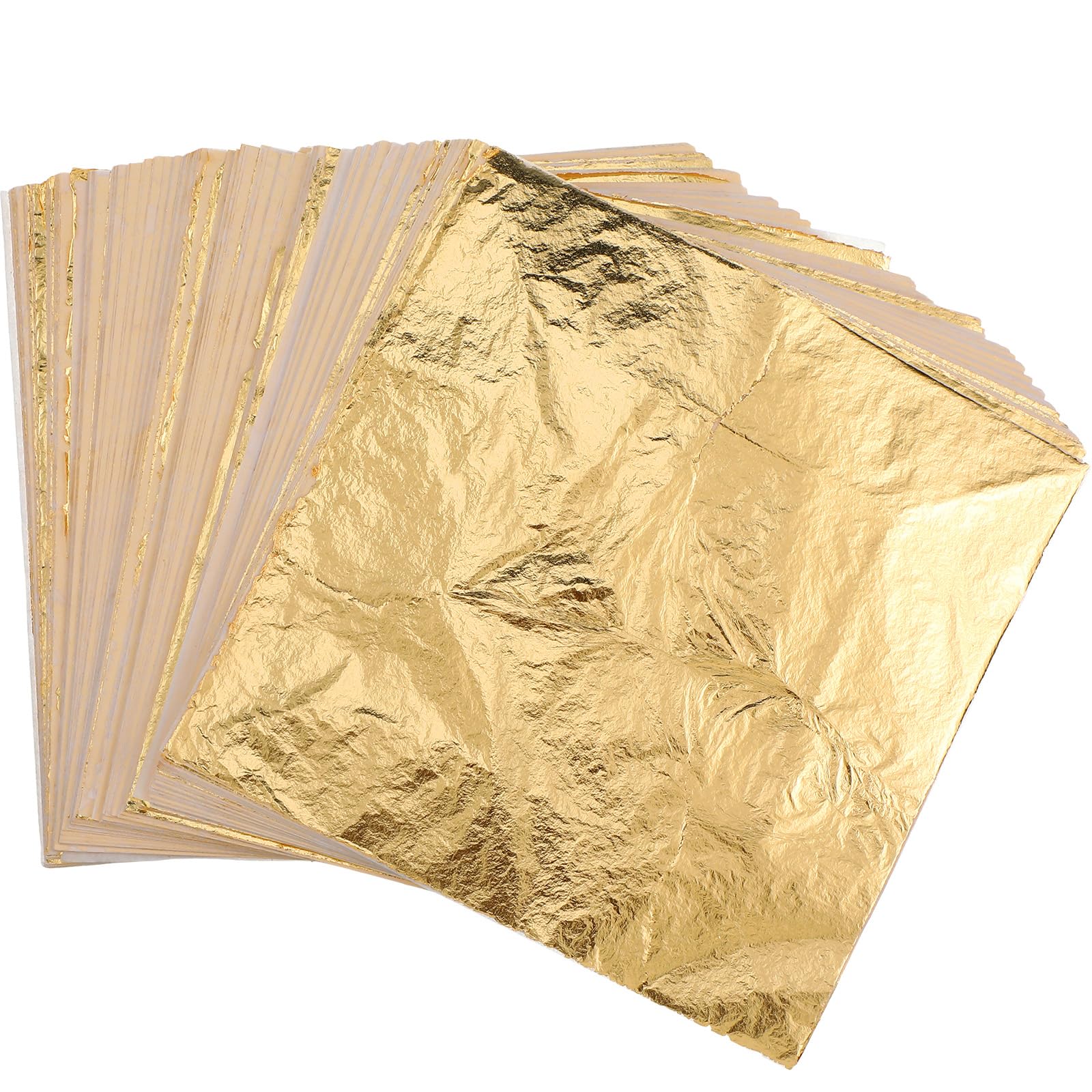 Premium 1000 Sheets Imitation Gold Leaf Foil - 5.5x5.5 Inch (14x14cm) Gold Foil Paper for DIY Gilding, Painting, Furniture Decoration & Craft Projects - Perfect for Art, Home Decor, Wedding Invitations & Scrapbooking