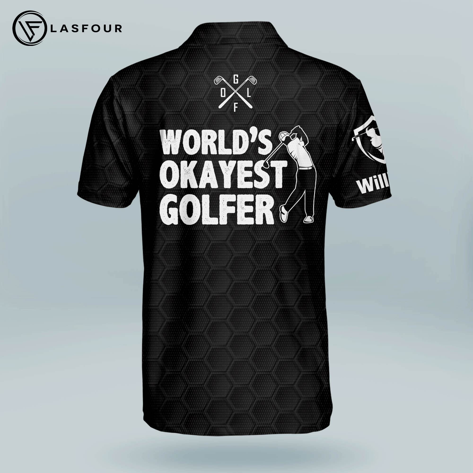 LASFOUR Personalized Skull Golf Shirts for Men - Dry Fit Lightweight Short Sleeve Polo Shirt - Funny & Unique Golf Apparel - Perfect for Golf Tournaments, Casual Wear & Gifts