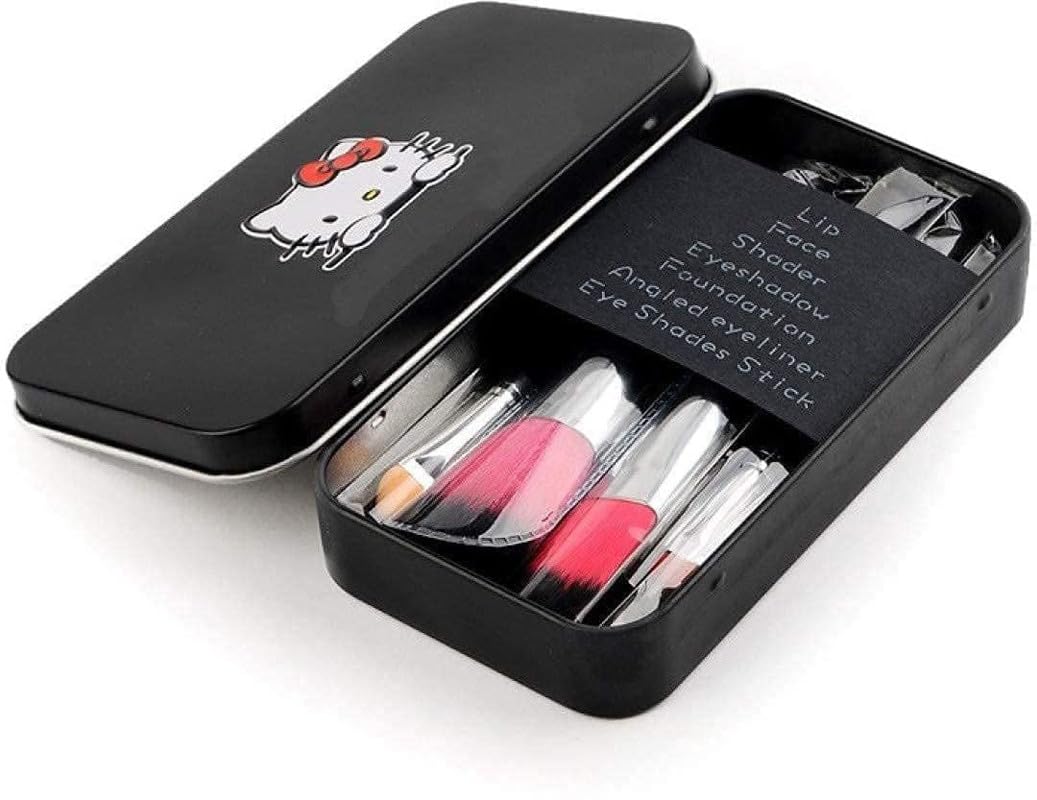 FROSTED COSMETIC 6155 Professional Makeup Kit - 7 Black Makeup Brushes, 6-in-1 Makeup Sponges, Matte Fixer Primer, 36H Long-Lasting Eyeliner & False Eyelashes (18-Piece Set) | Perfect for Daily Makeup, Bridal Looks & Professional Makeup Artists