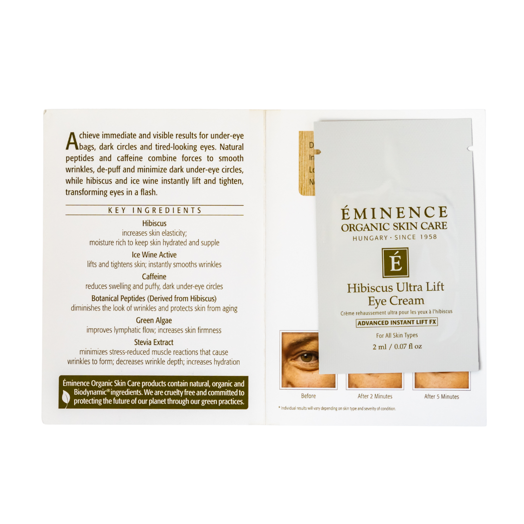 Eminence Organics Hibiscus Ultra Lift Eye Cream - Anti-Aging Eye Treatment for Dark Circles & Wrinkles - Perfect for Morning & Night Skincare Routine