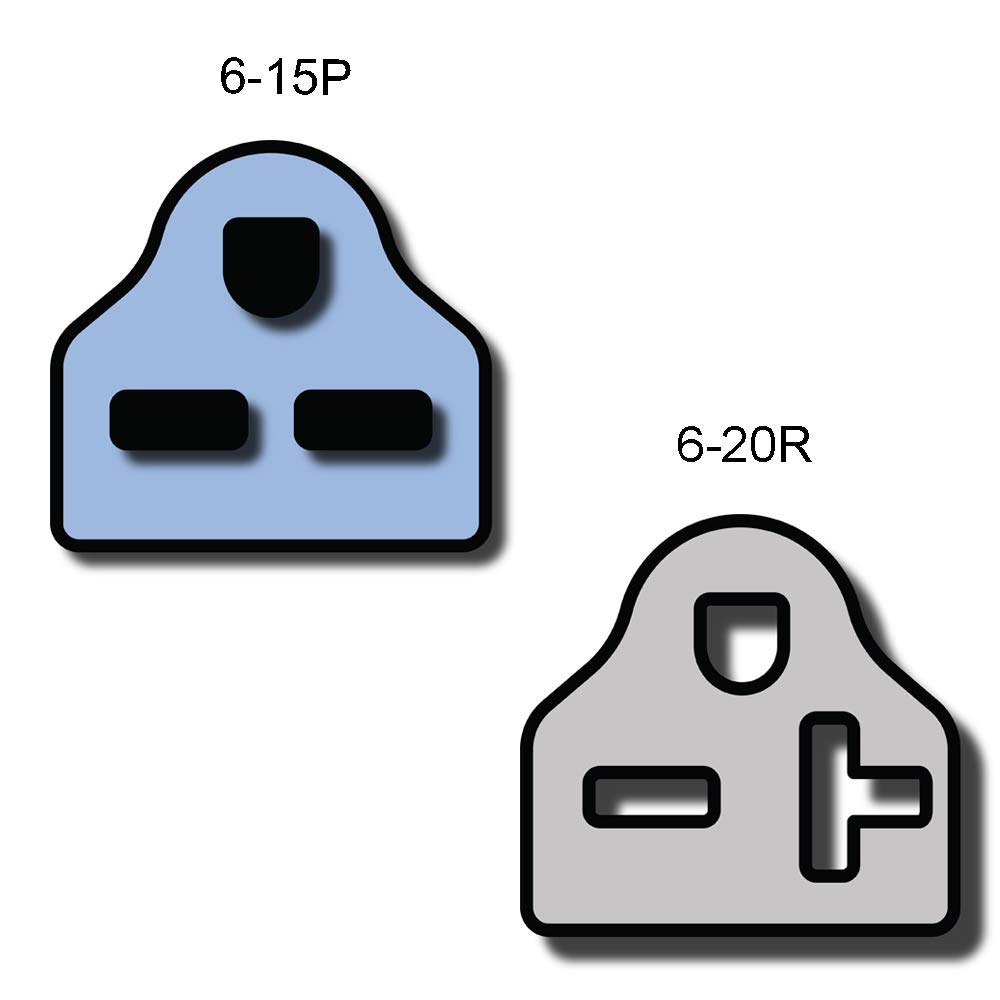 NEMA 6-15P to 6-20R Plug Adapter 20ft - 15A 250V Heavy Duty Power Cord - 14 AWG Iron Box IBX-5857-20 - Perfect for Industrial Equipment, Workshop Tools & High-Power Appliances