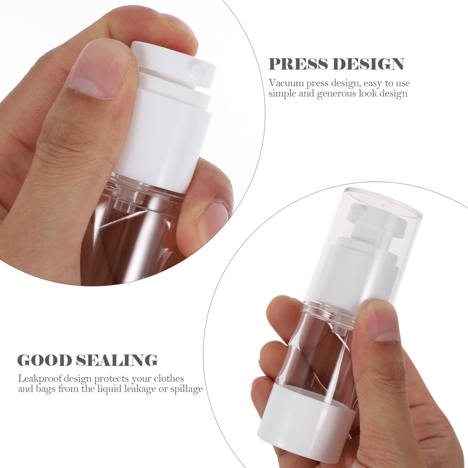 HEALLILY 10PCS Clear Vacuum Lotion Pump Bottles - Airless Cosmetic Cream Dispenser for Essential Oils, Skincare, and Travel (BPA-Free, Leak-Proof) | Perfect for DIY Beauty Products, Salons, and Home Use