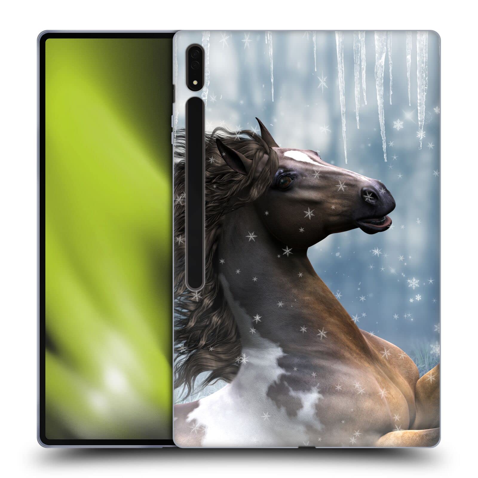 Simone Gatterwe in The Snow Horses Soft Gel Case for Samsung Galaxy Tab S8 Ultra | Officially Licensed by Head Case Designs | Perfect for Travel, Work, and Home Use
