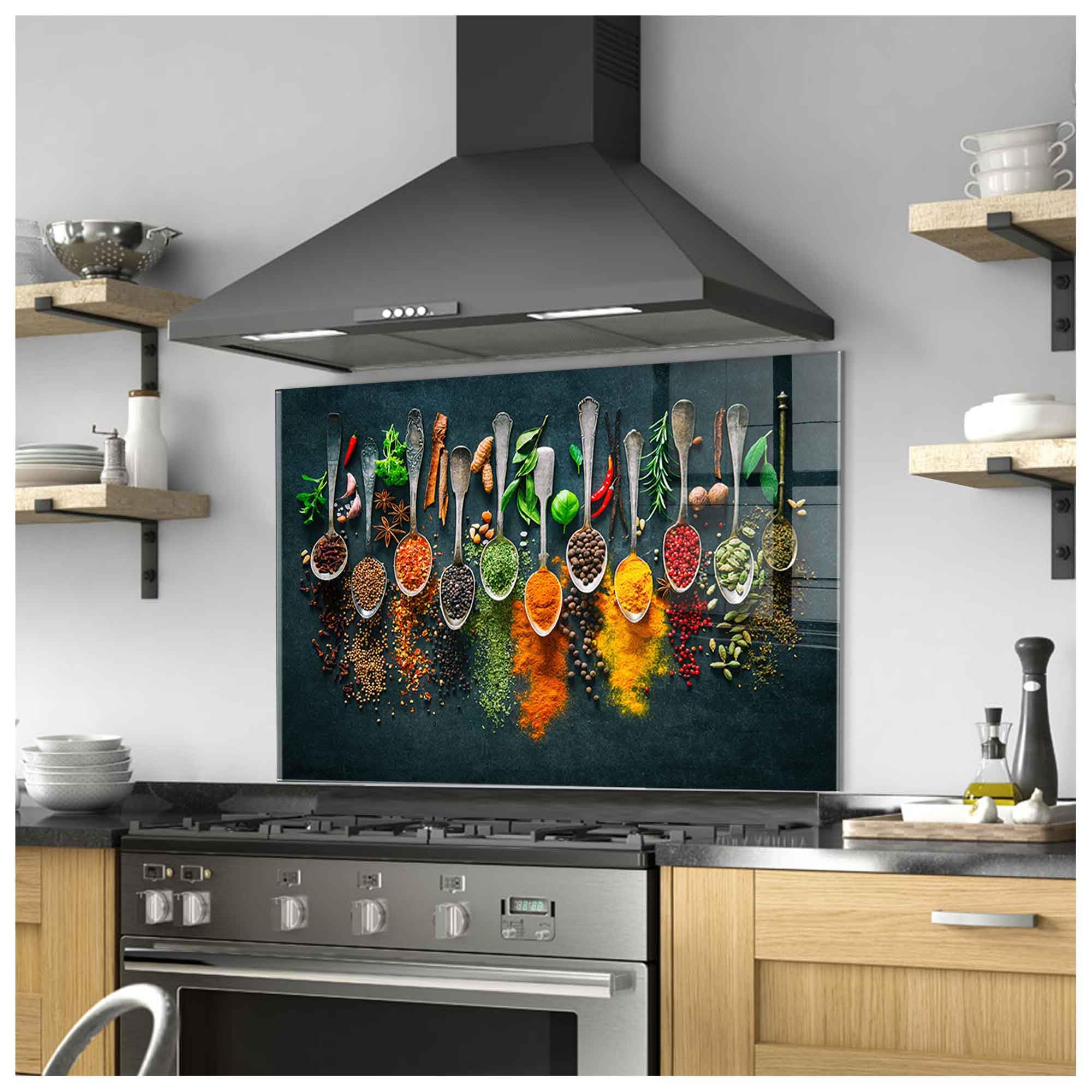 Tempered Glass Kitchen Backsplash - 24x30