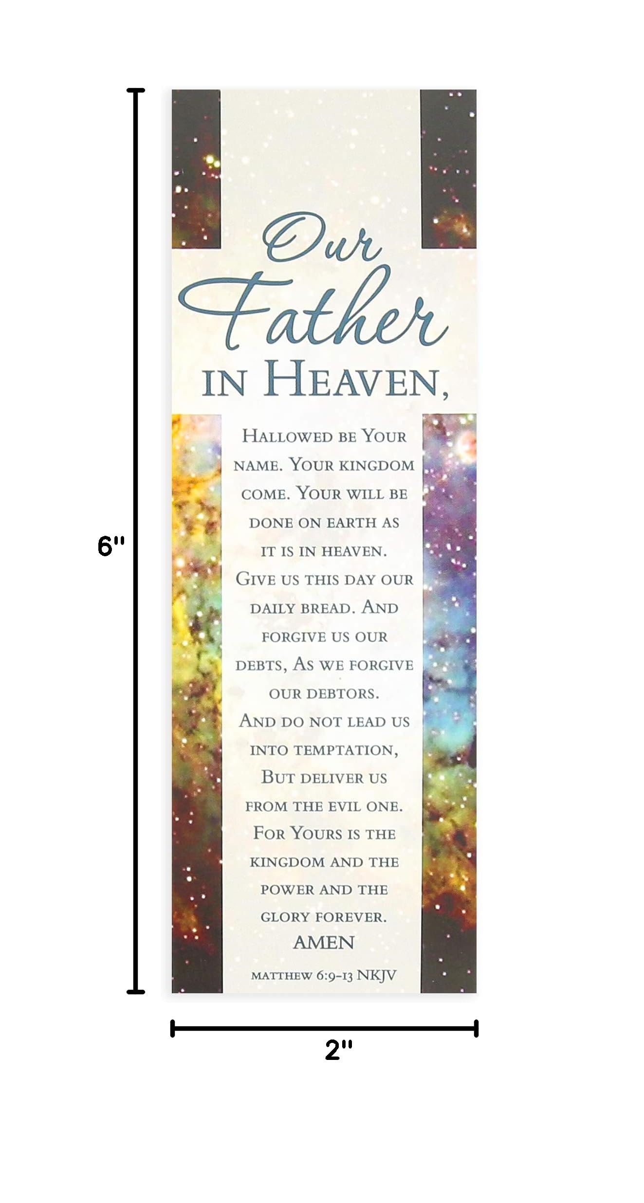 Lord's Prayer Bookmarks - 2 x 6 Inch Bulk Pack of 25 Religious Bookmarkers - Perfect for Bible Study, Church Events & Christian Gifts