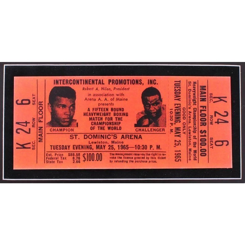 Muhammad Ali vs Sonny Liston Framed 16x20 Boxing Photo with Replica Ticket - Legendary Phantom Punch Fight - Perfect for Boxing Fans, Man Cave, Sports Memorabilia Collection