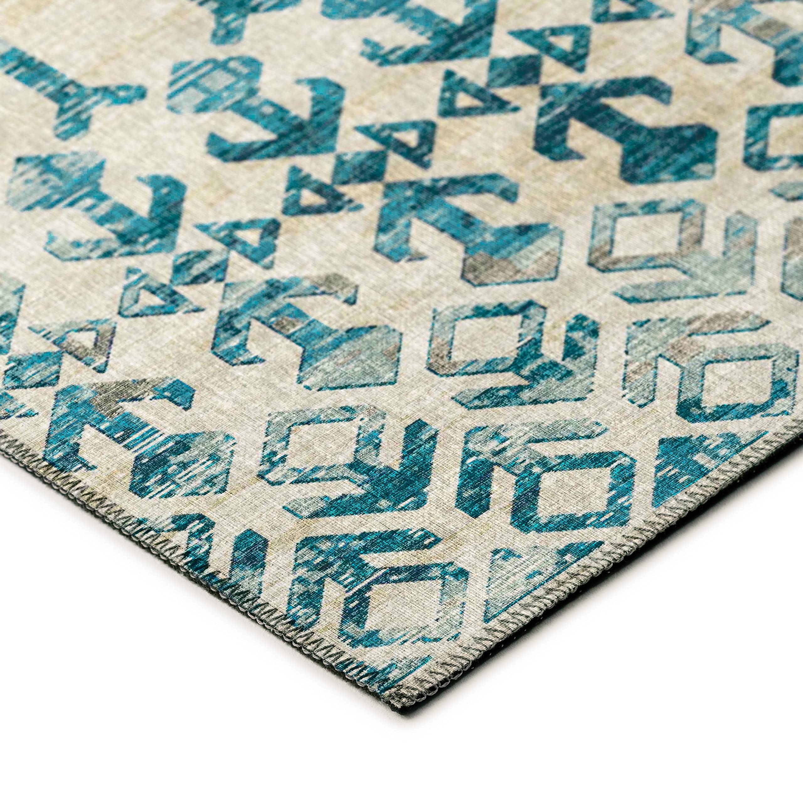 Addison Rugs Bravado ABV38 Ivory Washable 10' x 14' Indoor Outdoor Area Rug - Machine Washable, Non-Shedding, Easy Clean - Perfect for Bedroom, Living Room, Dining Room, Kitchen, Entryway & Patio - Great for High Traffic Areas & Pet-Friendly Homes