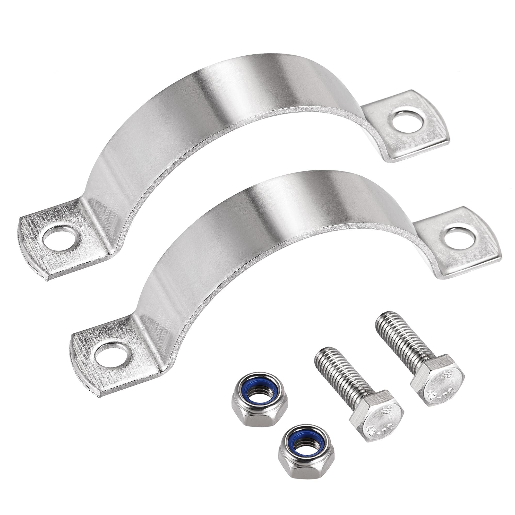 uxcell 304 Stainless Steel Pipe Bracket Clamp - Wall & Ceiling Mount Support for 97mm Pipes | Plumbing, HVAC & Industrial Pipe Installation