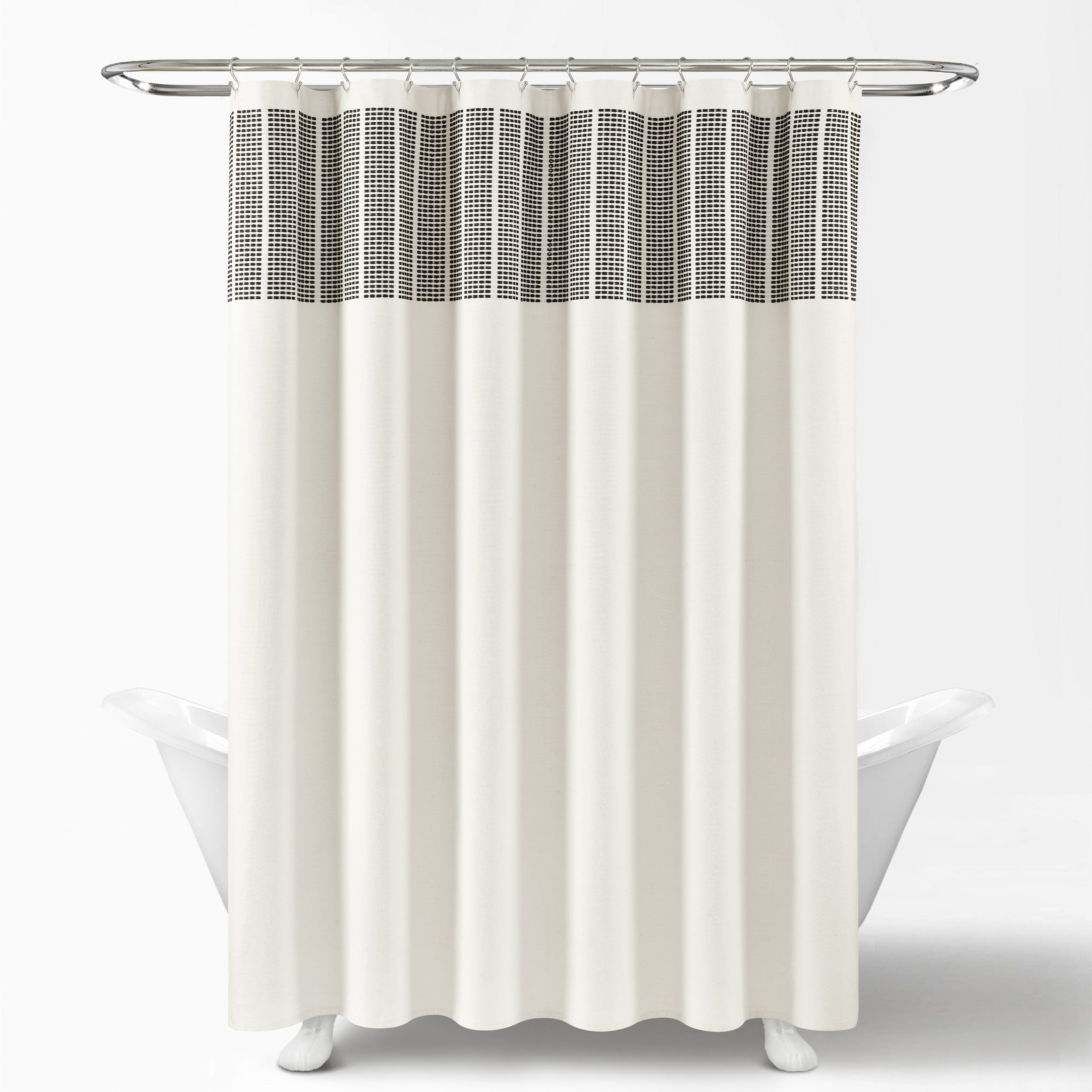 Eco-Friendly Striped Cotton Blend Shower Curtain - Handwoven & Yarn Dyed for Bathroom Decor - Perfect for Modern, Farmhouse, or Coastal Style Bathrooms