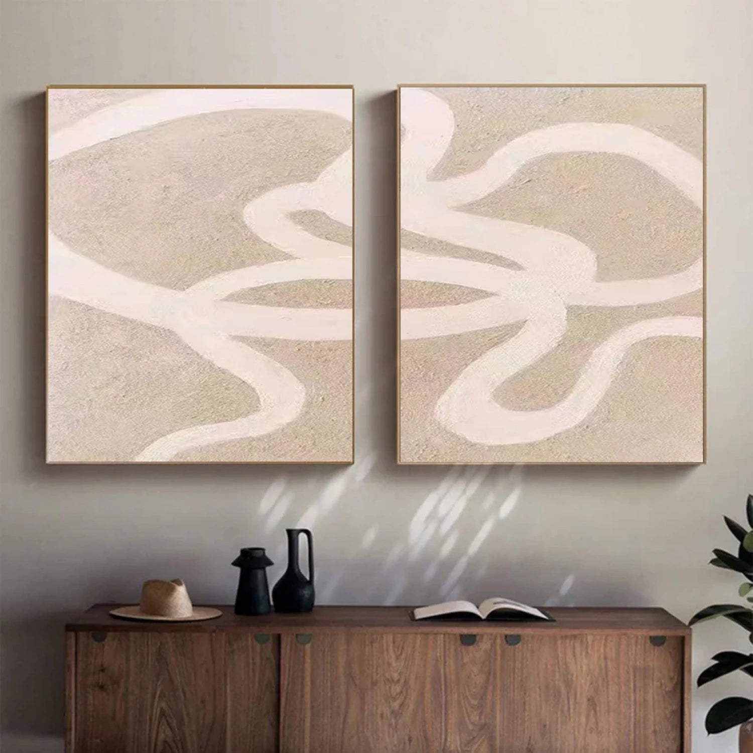 Abstract Painting Set of 2 - Modern Wall Art Canvas Prints #AB405 for Living Room, Bedroom & Office Decor